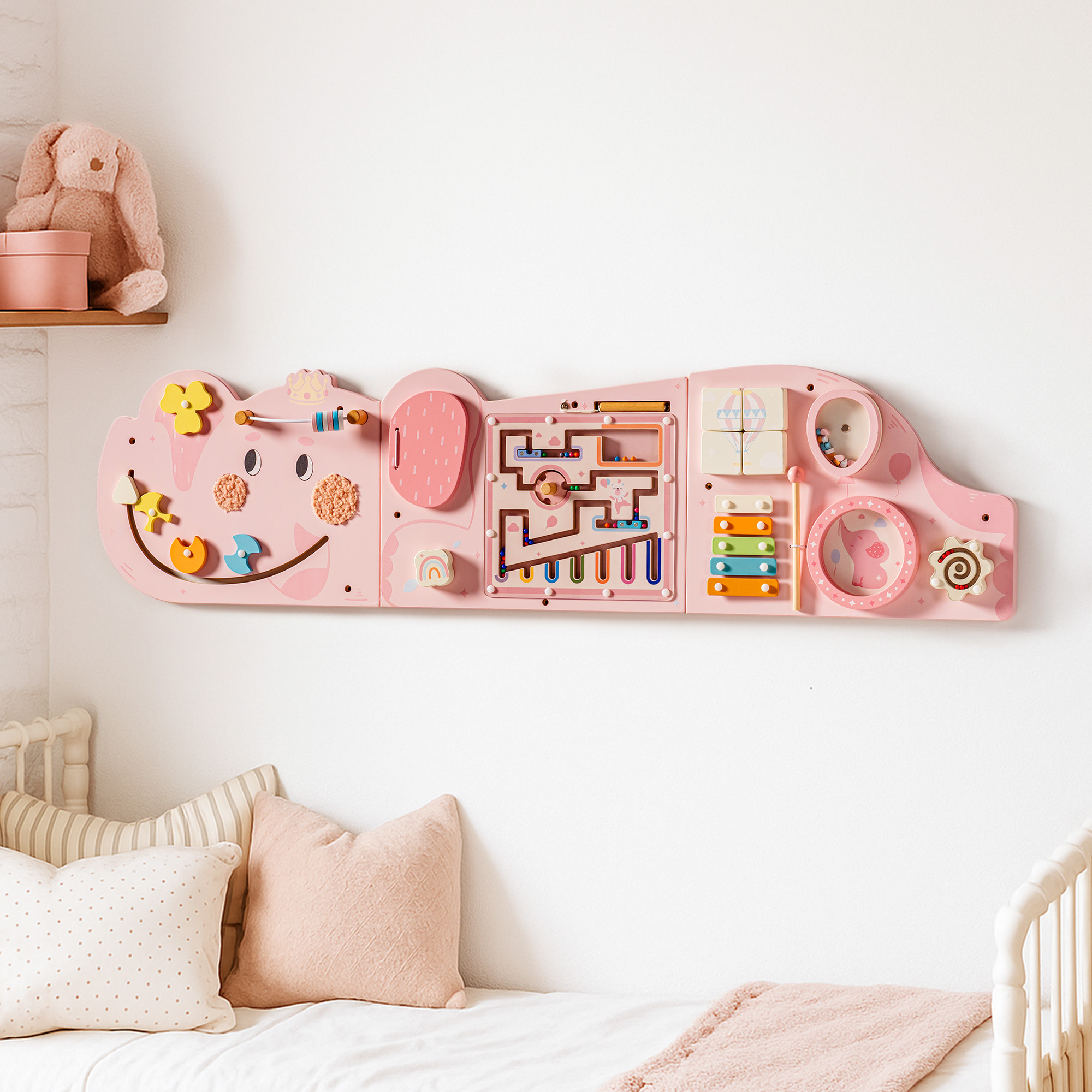 ROBUD Wooden Cream Elephant Busy Board