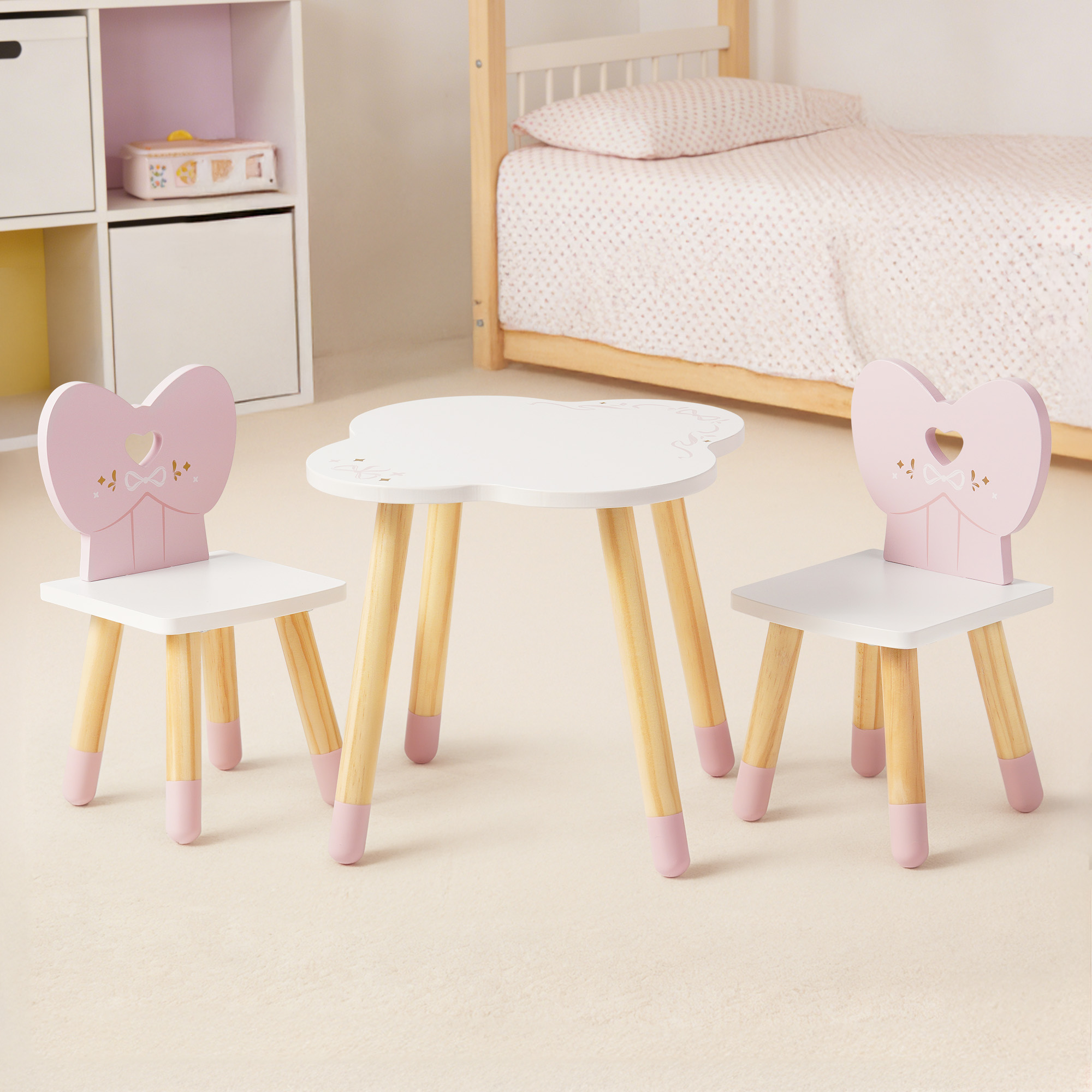 ROBUD 18 Inch Dolls Table Chairs Set