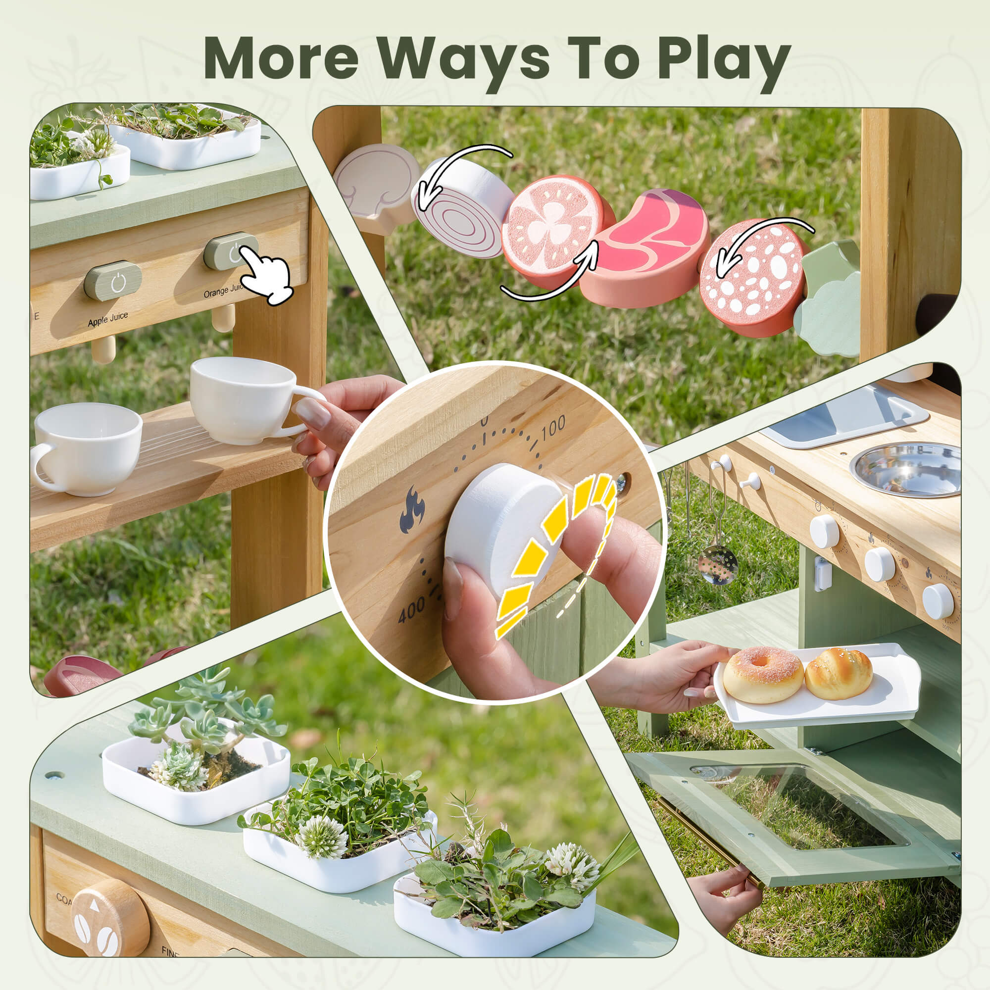 ROBUD Outdoor Mud Play Kitchen Green