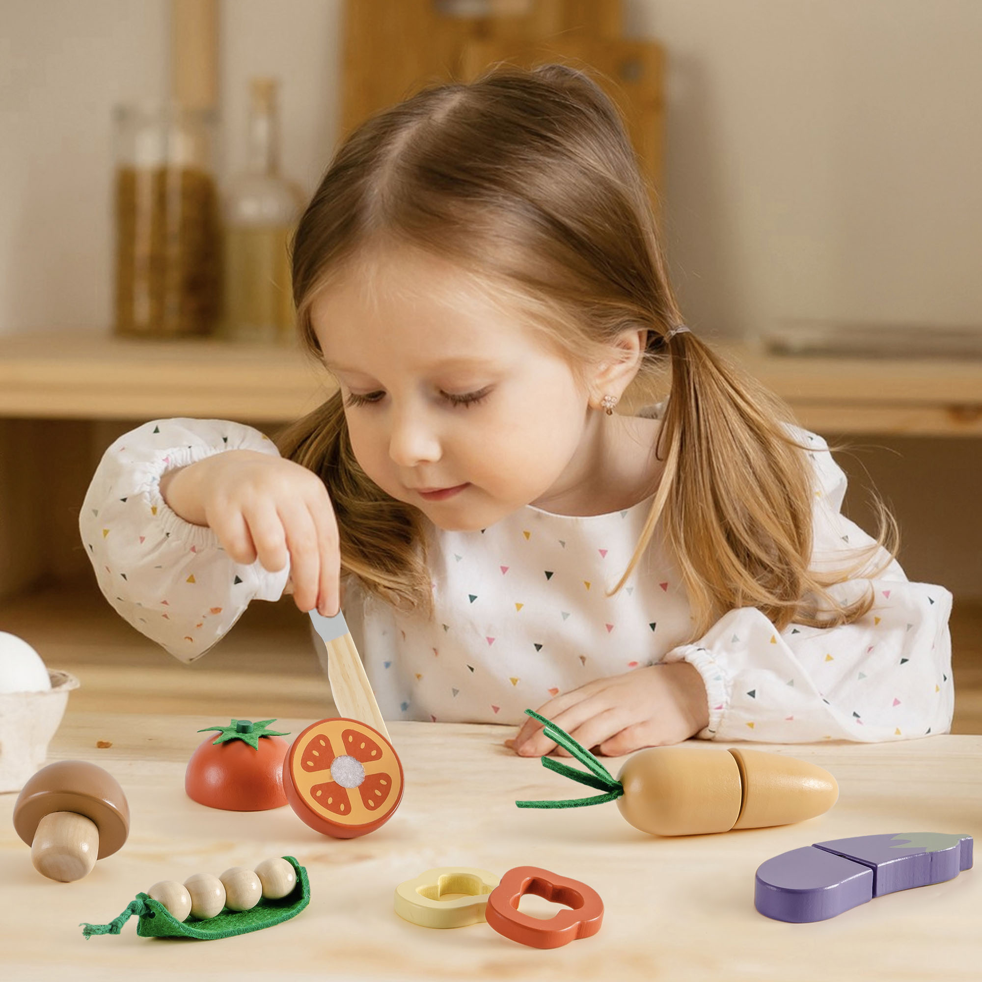 ROBUD Wooden Childs Play Food Set - Vegetables