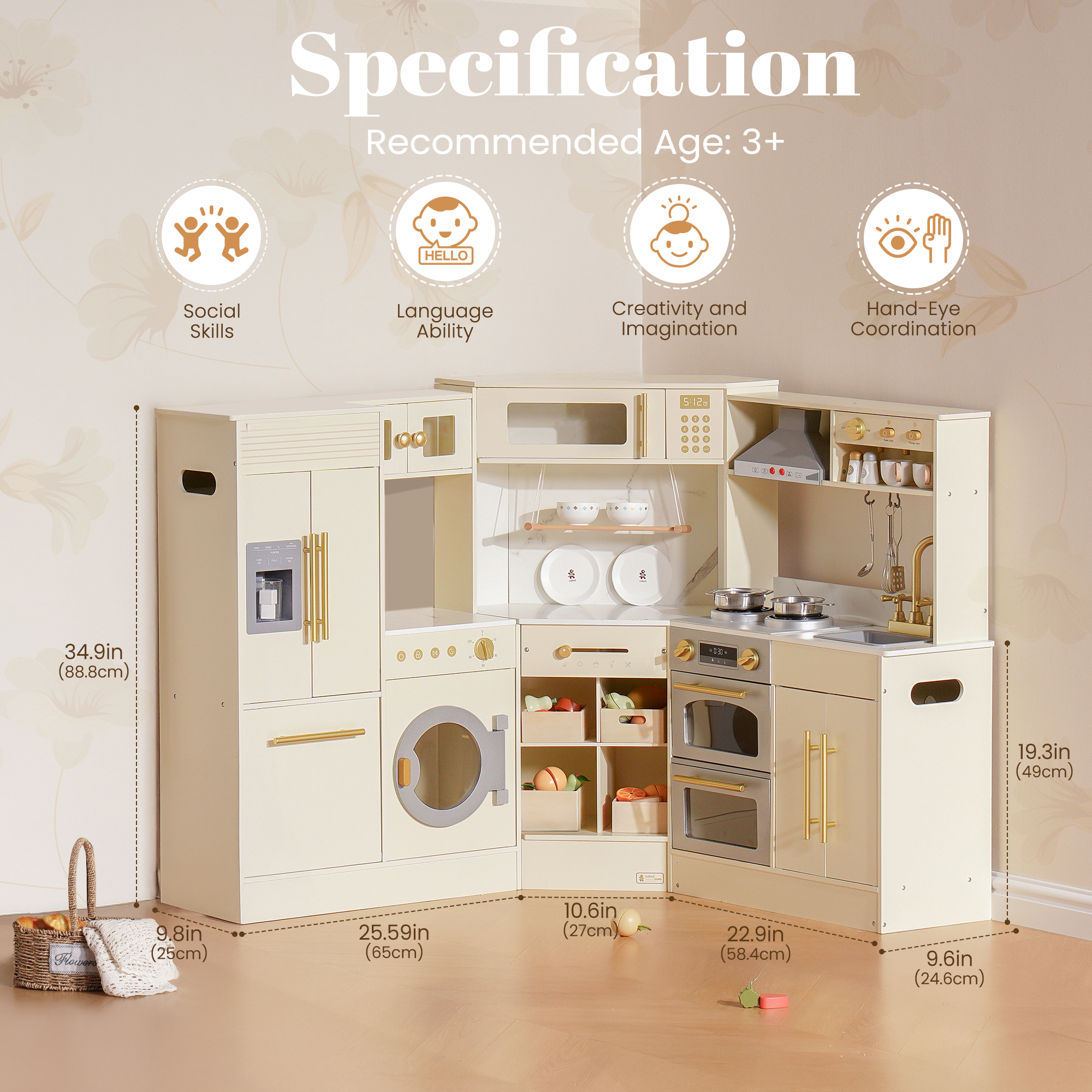 ROBUD Wooden Light Luxury Corner Kitchen