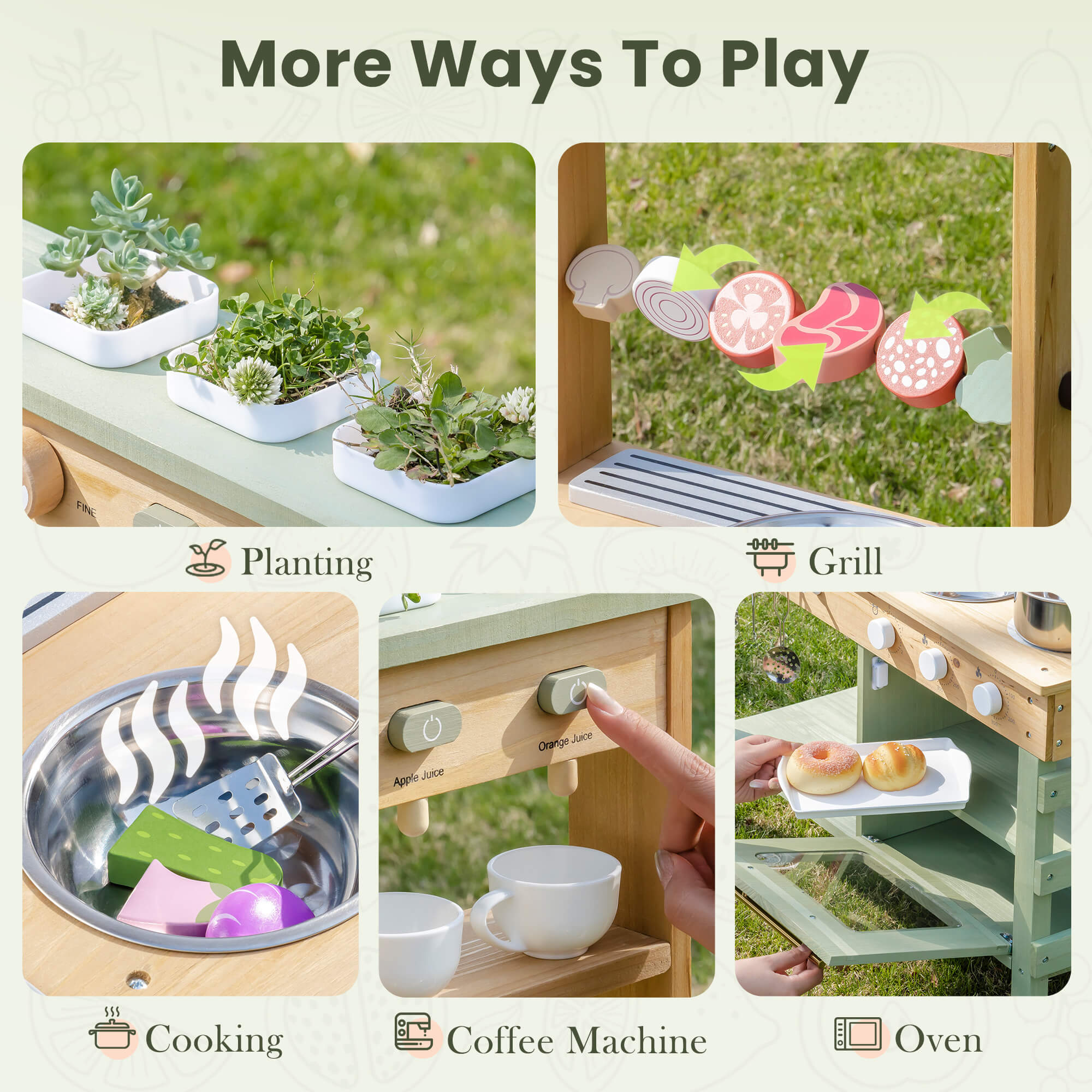 ROBUD Outdoor Mud Play Kitchen Green