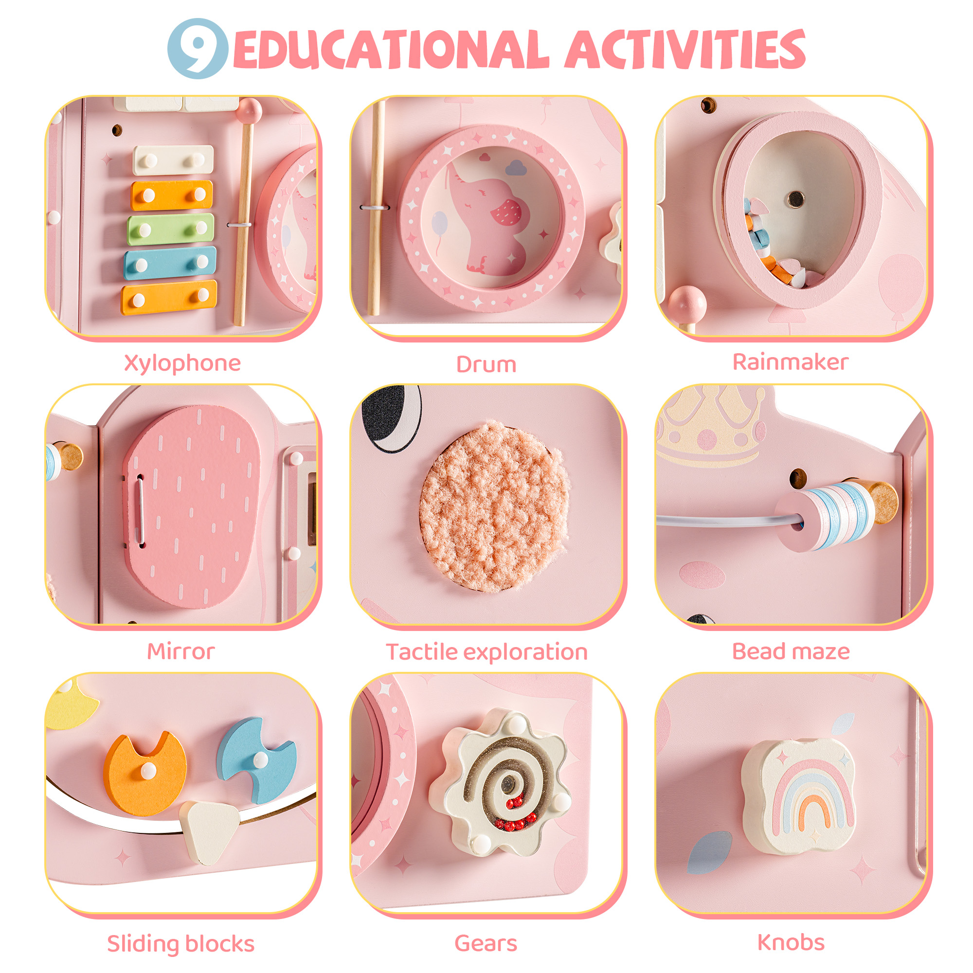 ROBUD Wooden Cream Elephant Busy Board