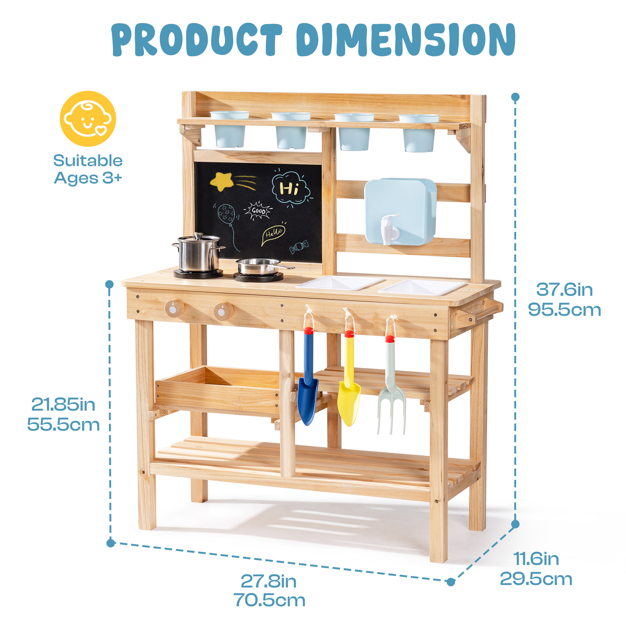 ROBUD Outdoor Garden Mud Kitchen for Kids