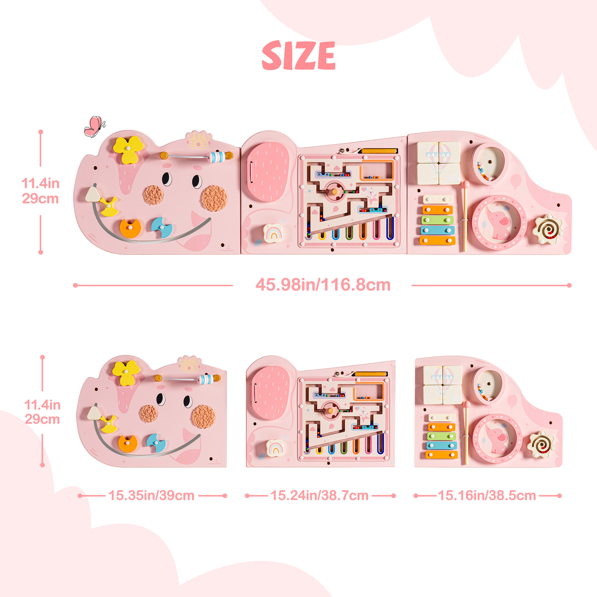 ROBUD Wooden Cream Elephant Busy Board