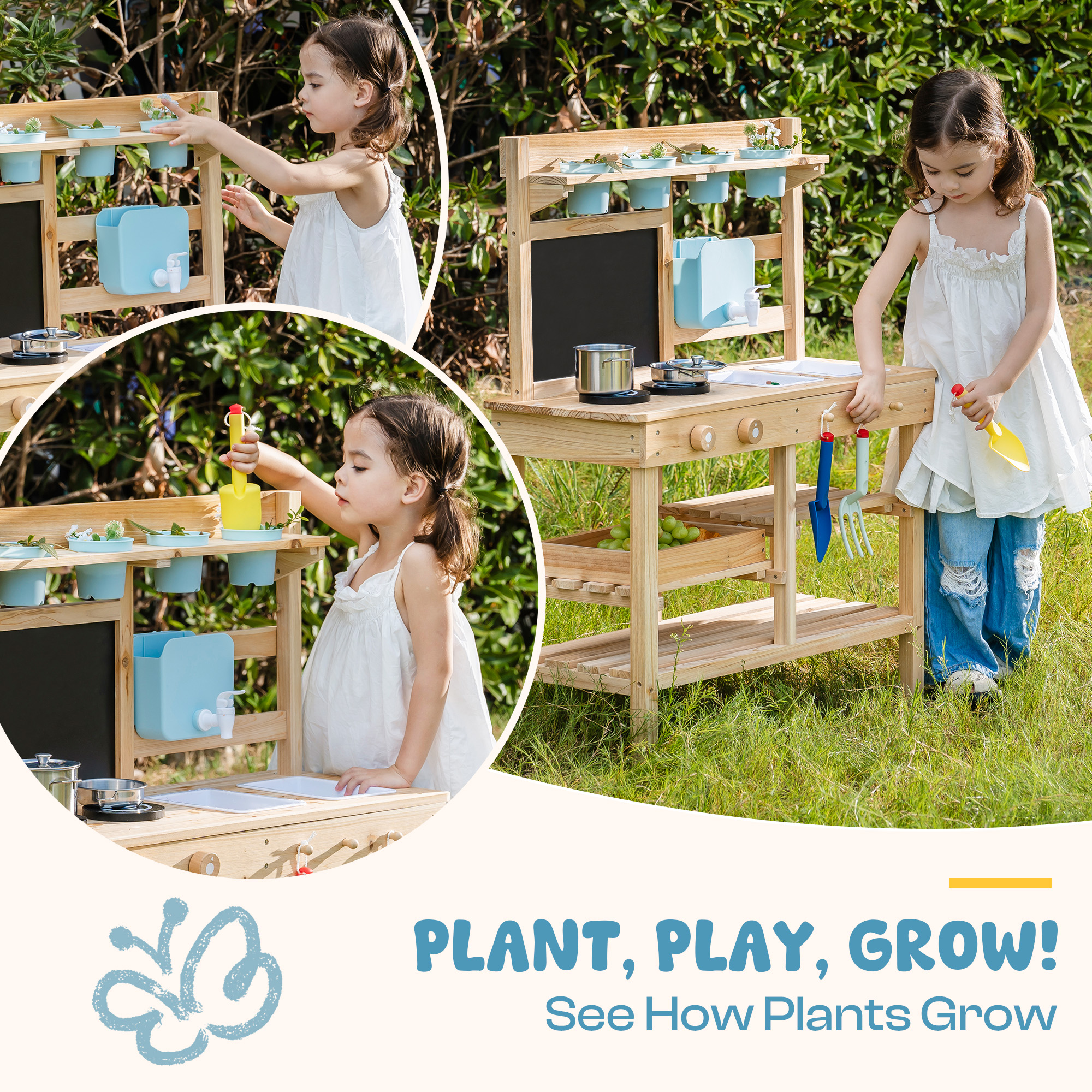 ROBUD Outdoor Garden Mud Kitchen for Kids