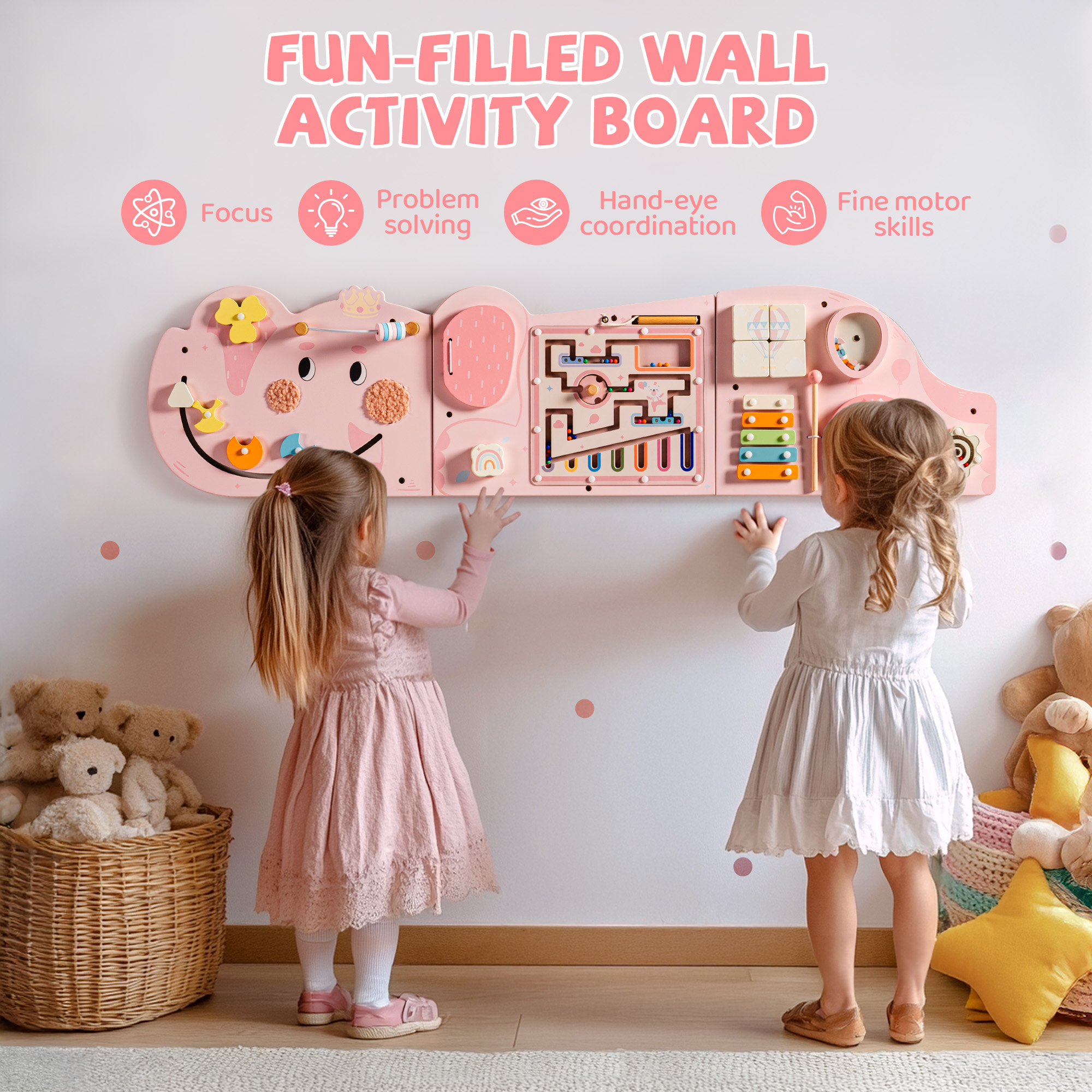 ROBUD Wooden Cream Elephant Busy Board