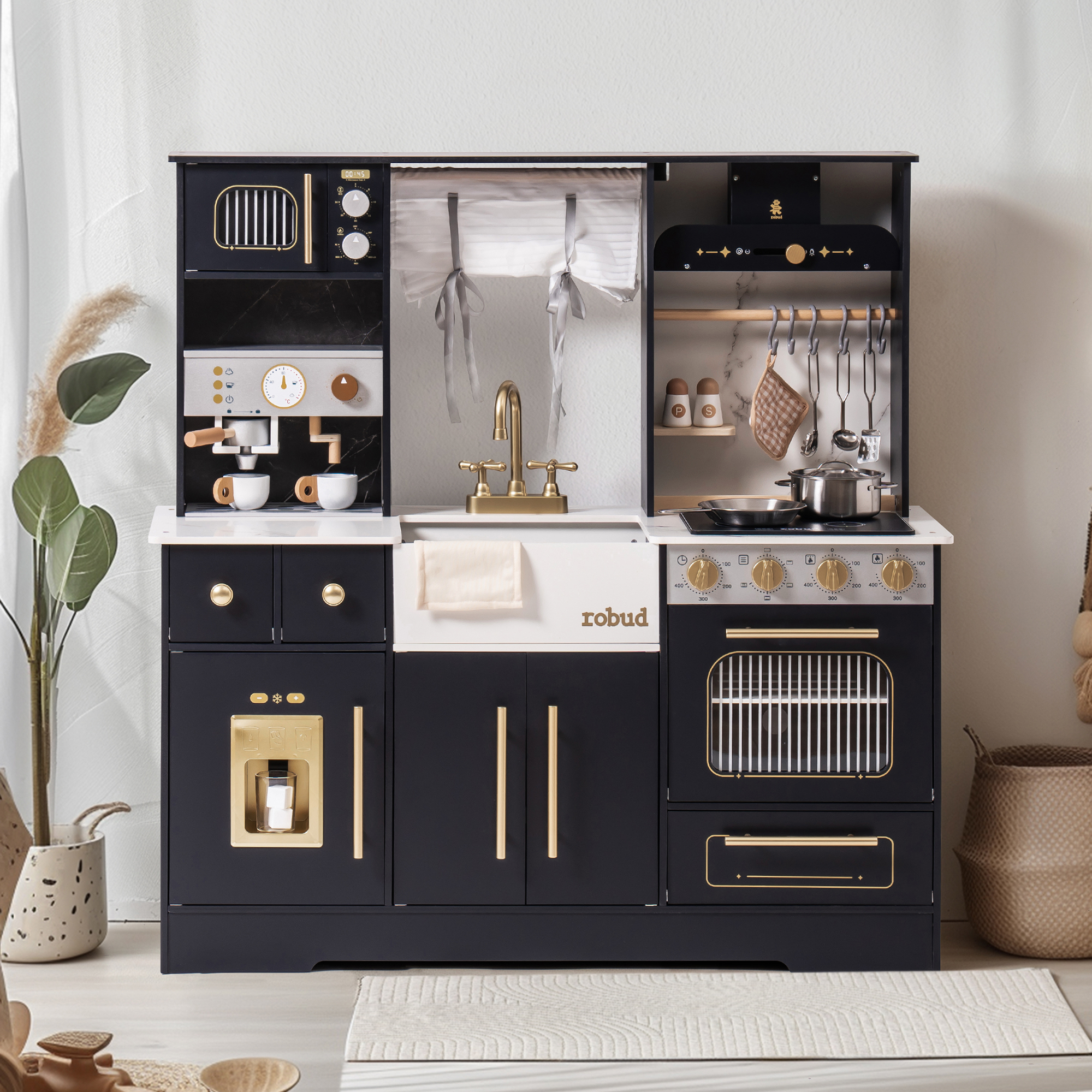 ROBUD Modern Play Kitchen for Kids - White