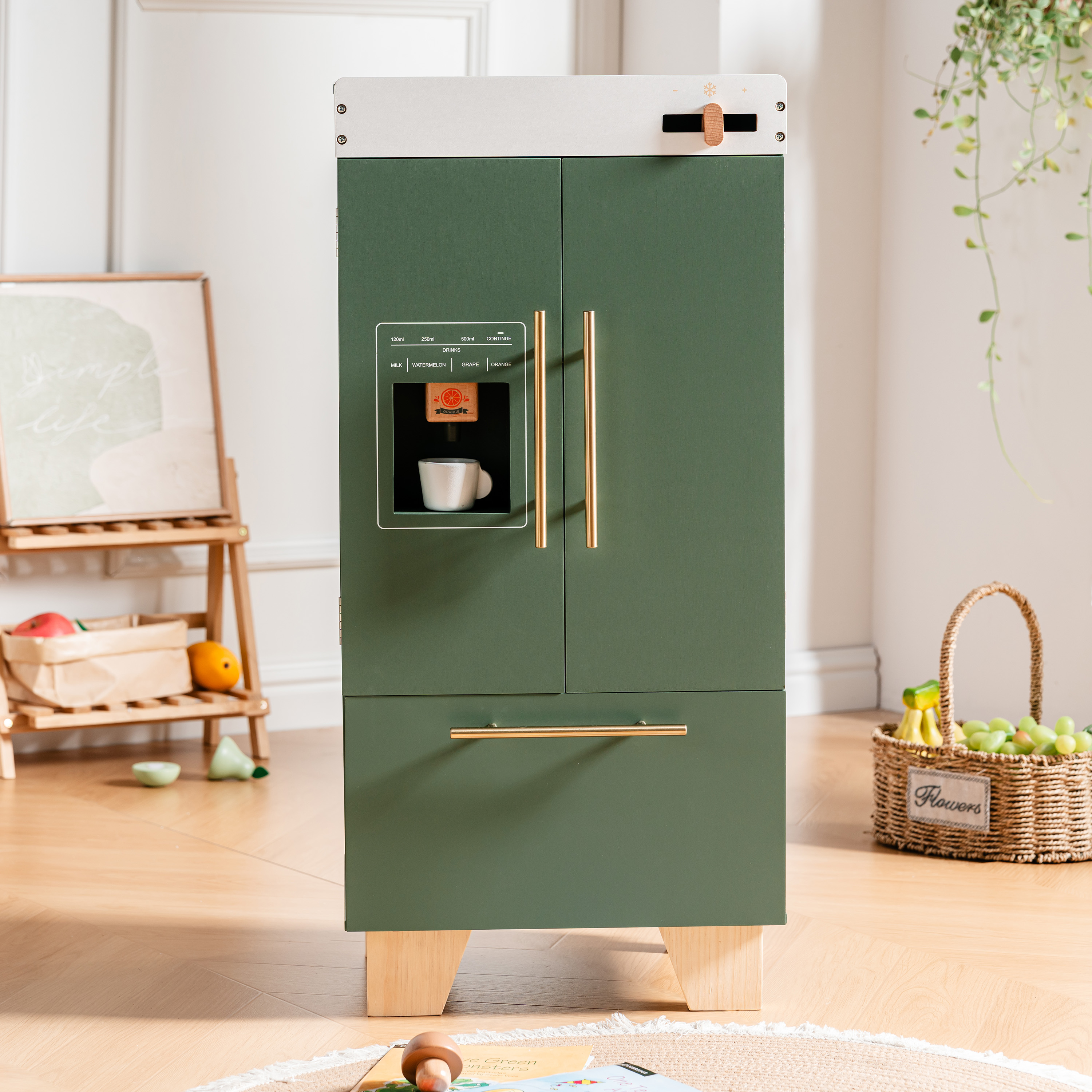 ROBUD Wooden 3 Pieces Kids Kitchen Playset -  Vintage Green