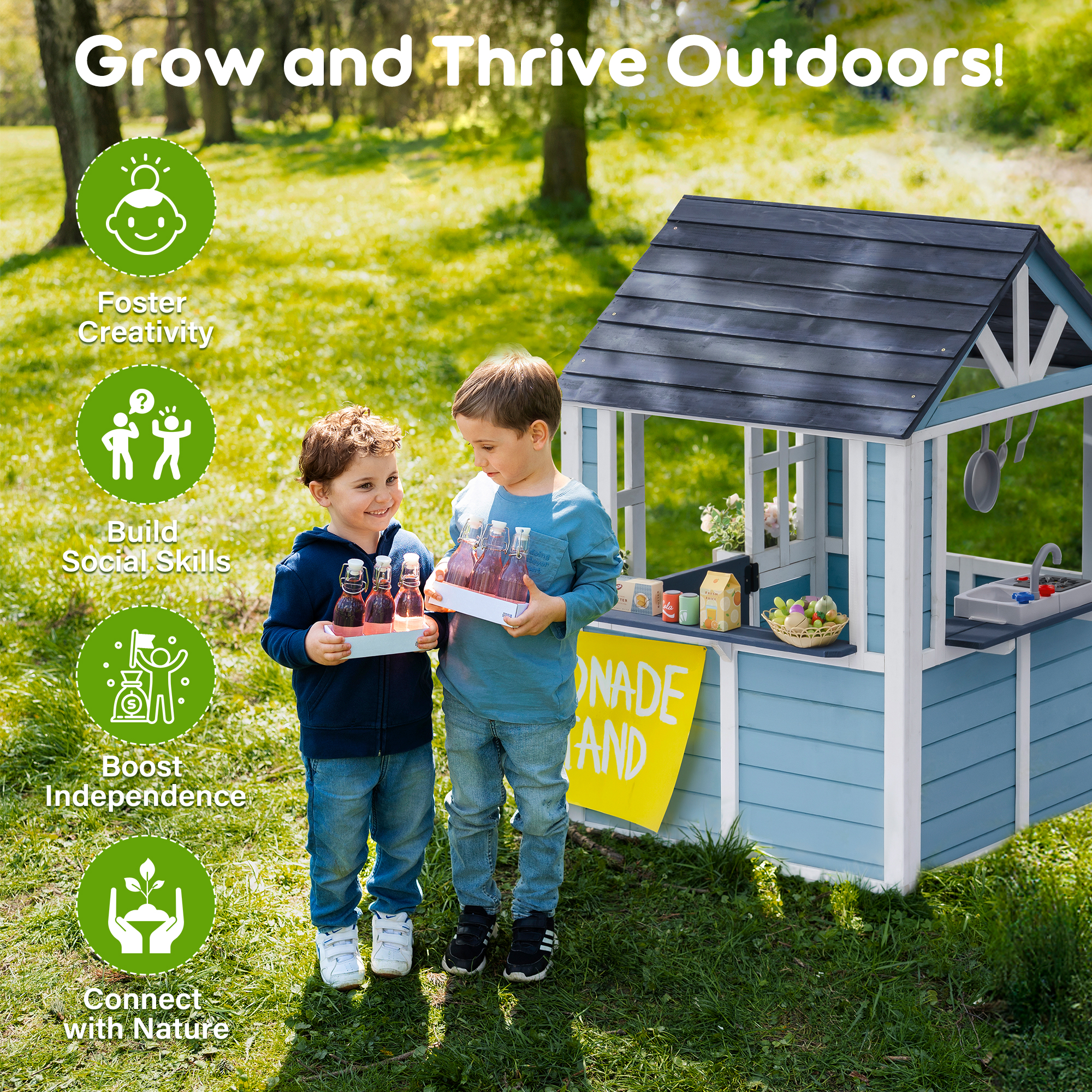 Robud Wooden Outdoor Kitchen Cabin