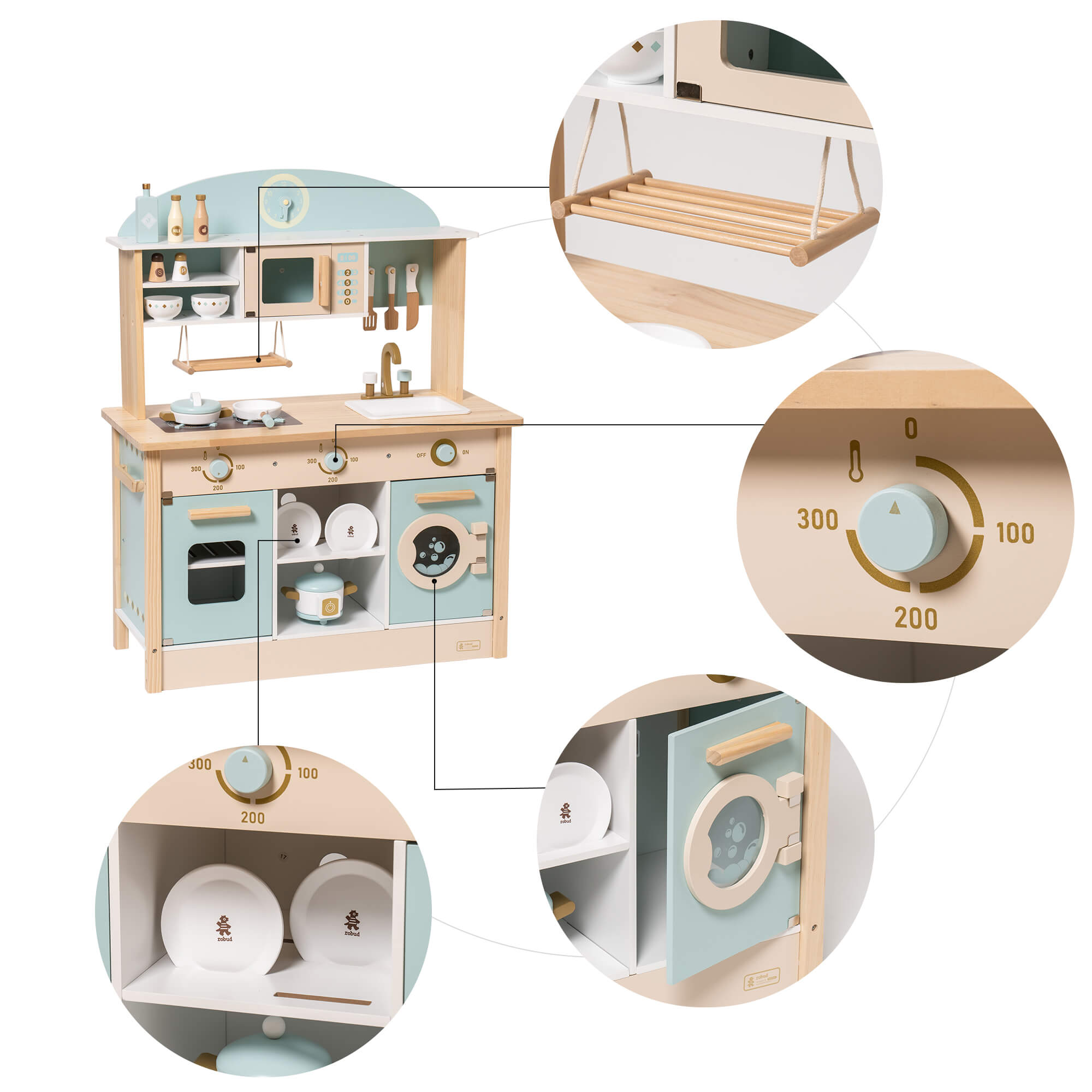 ROBUD Wooden Kids Play Kitchen Set - Dream