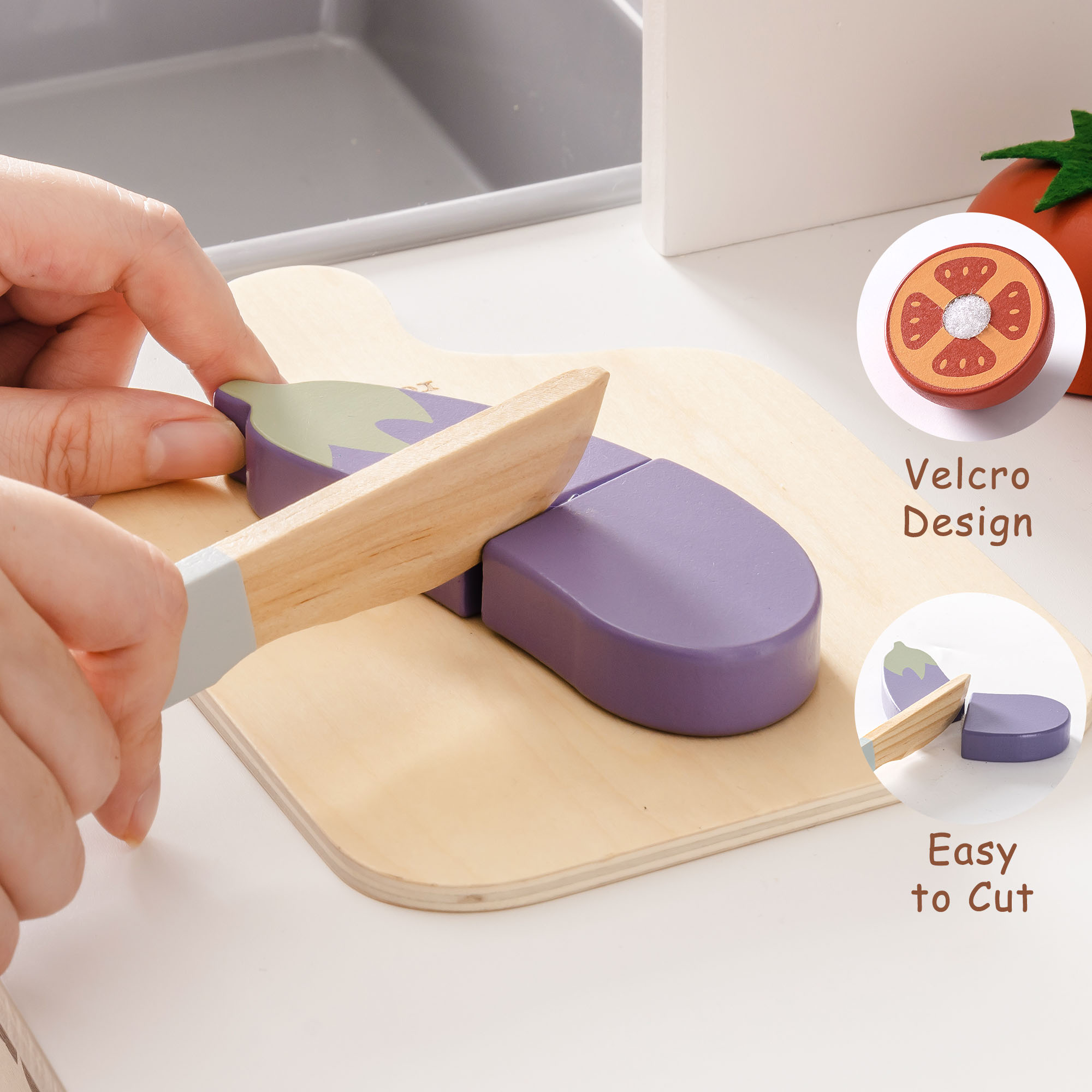 ROBUD Wooden Childs Play Food Set - Vegetables