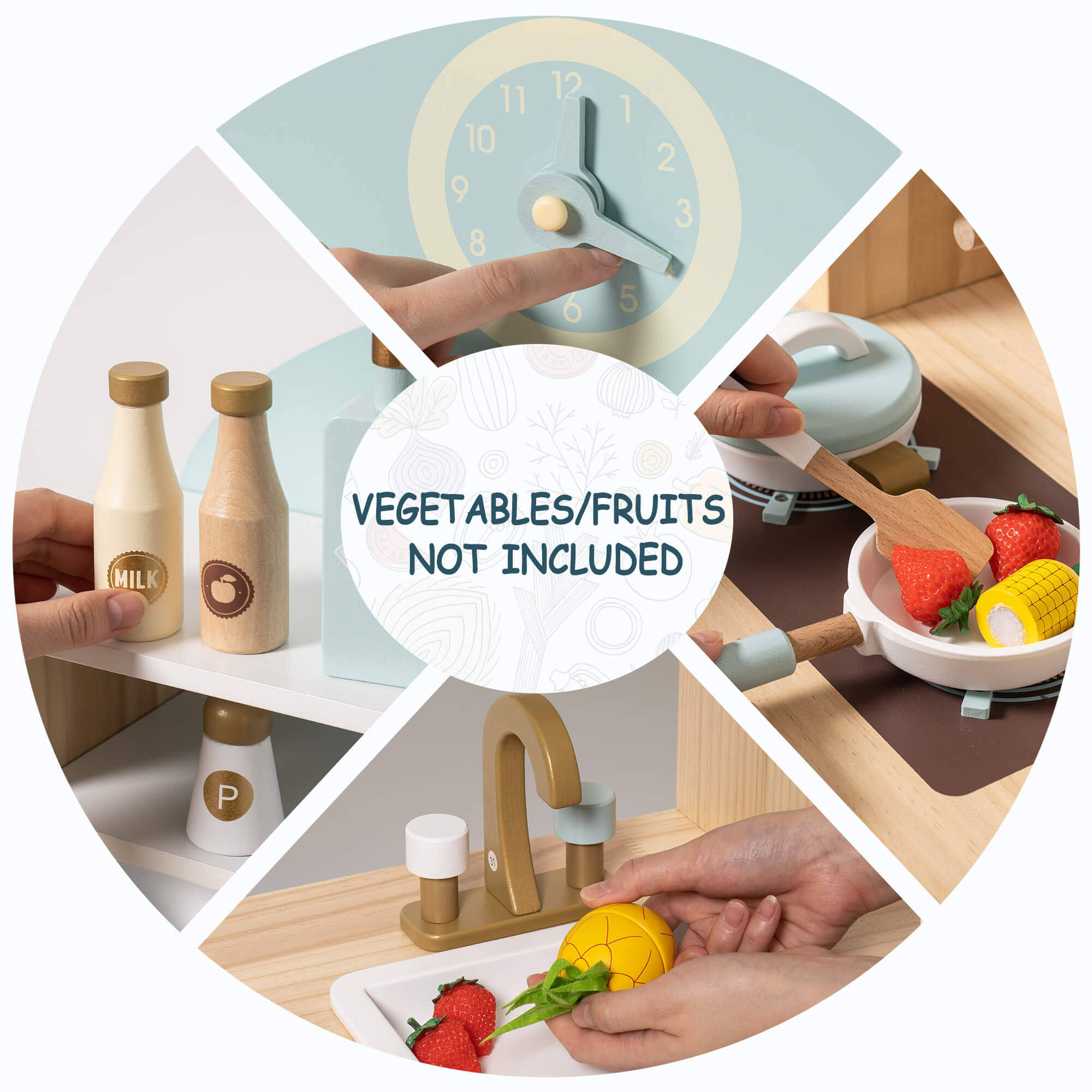ROBUD Wooden Kids Play Kitchen Set - Dream