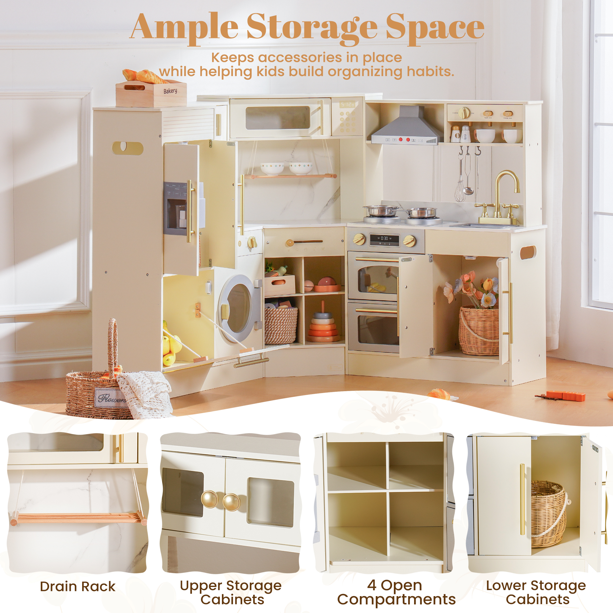 ROBUD Wooden Light Luxury Corner Kitchen