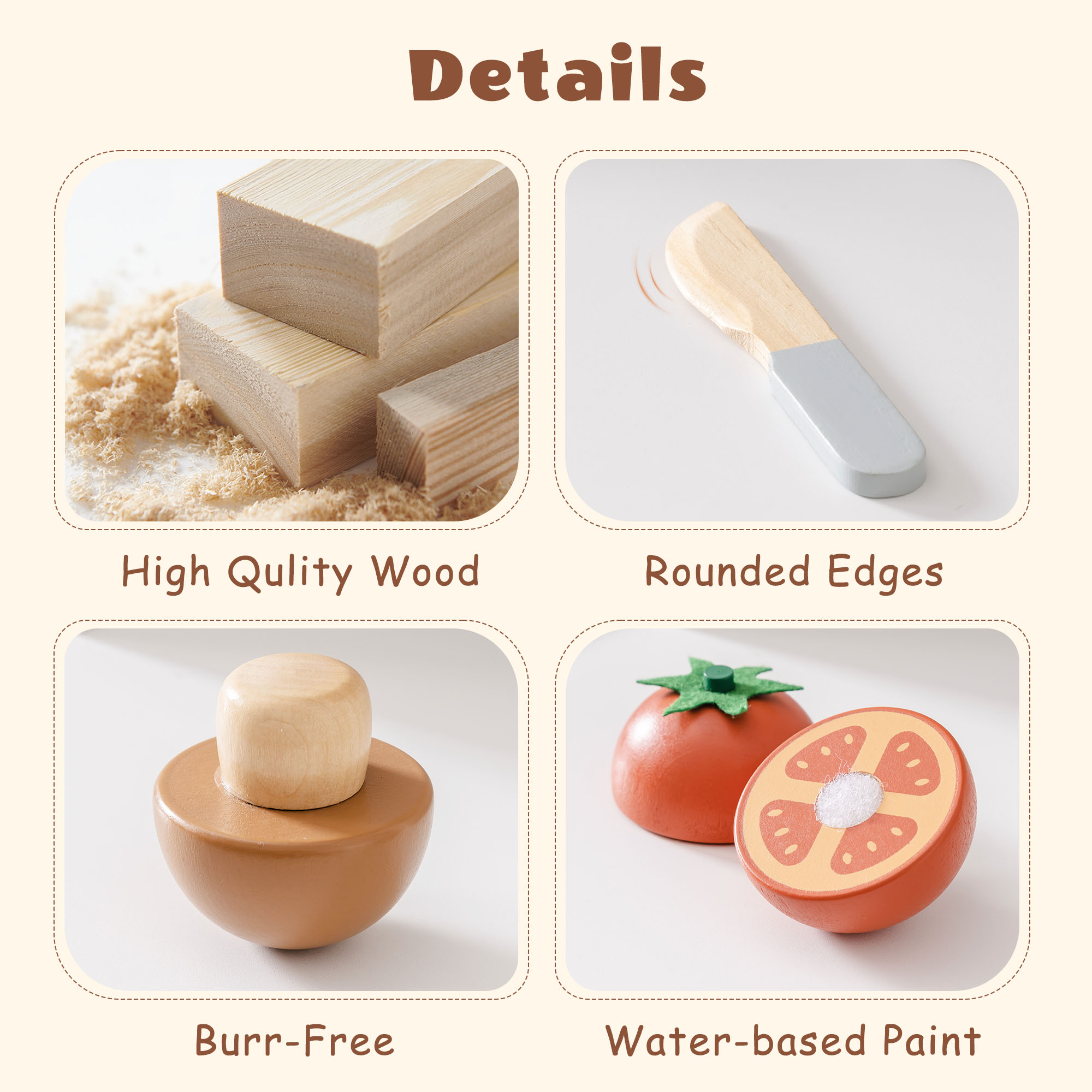 ROBUD Wooden Childs Play Food Set - Vegetables