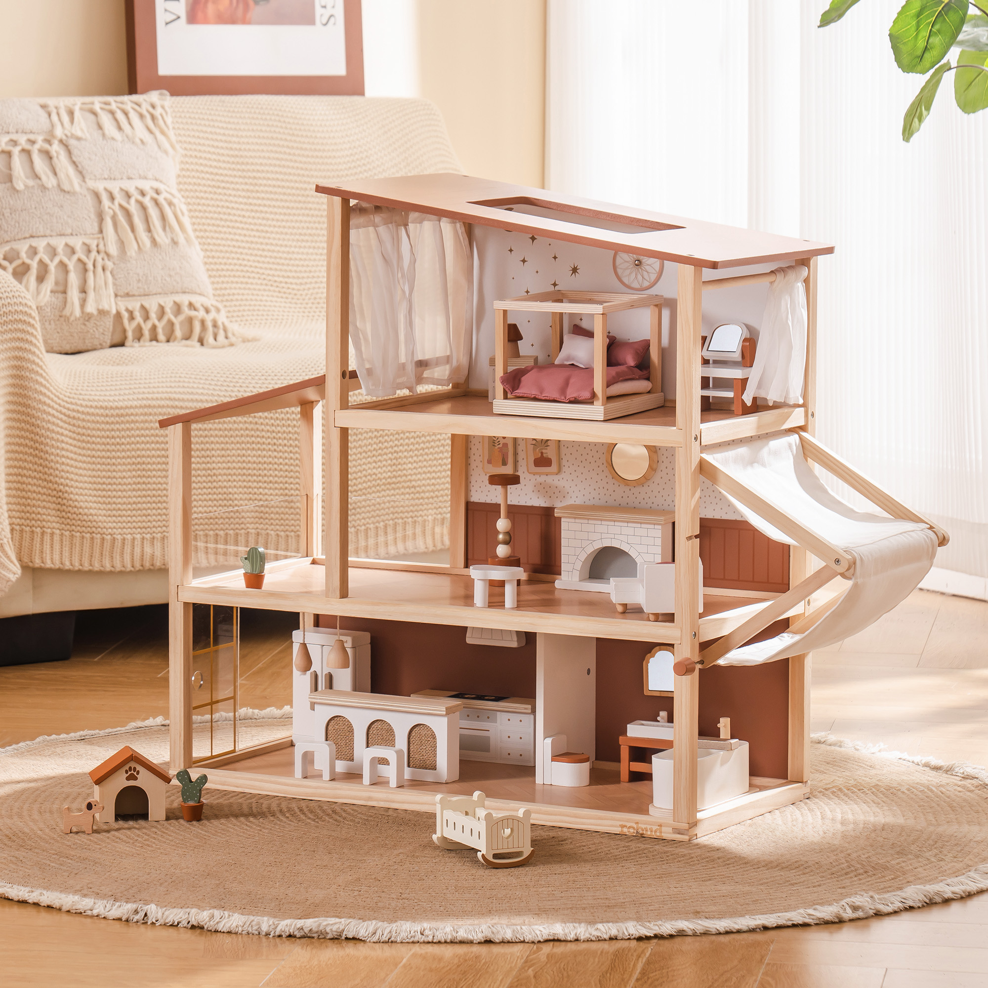 ROBUD Wooden Dollhouse - Bohemian