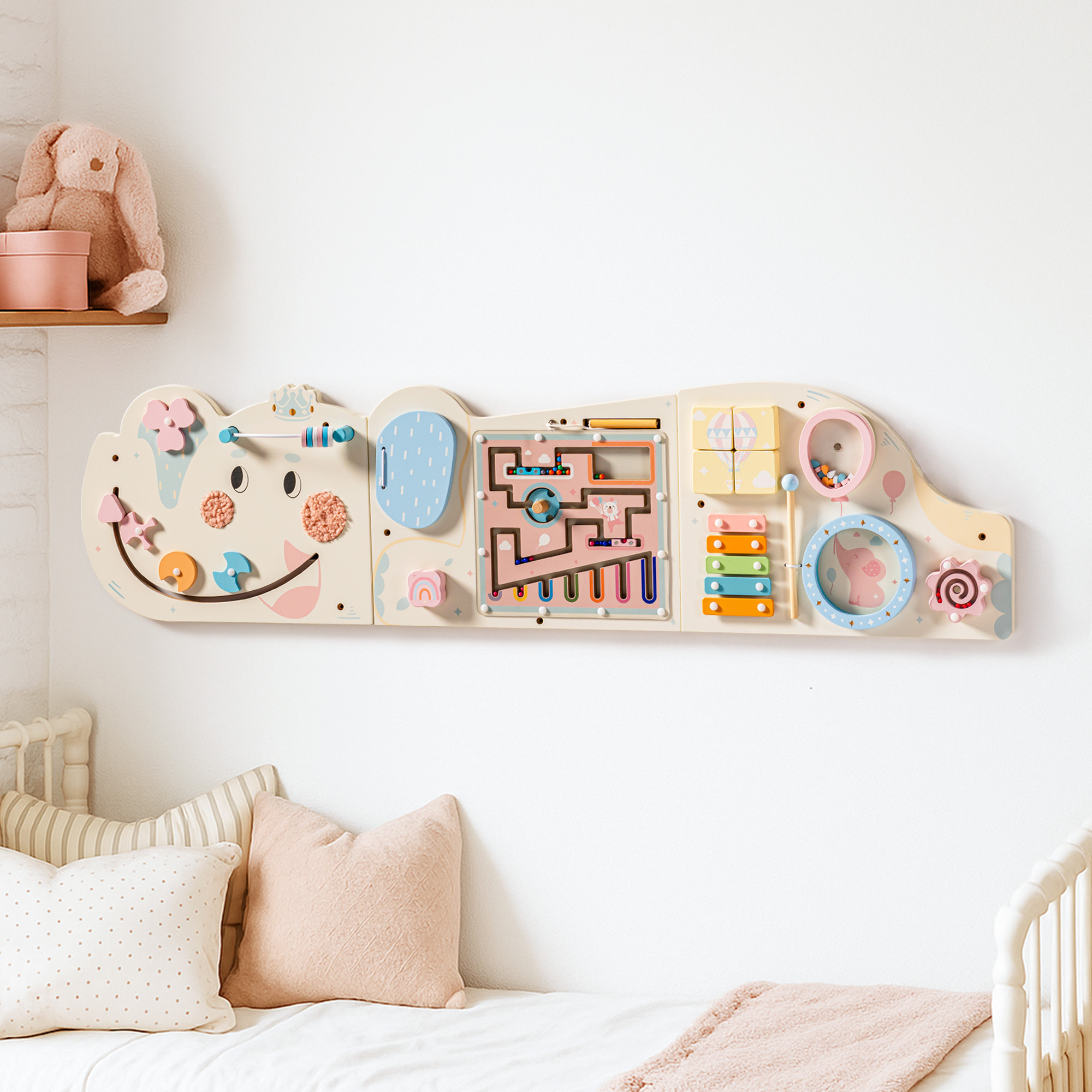 ROBUD Wooden Cream Elephant Busy Board