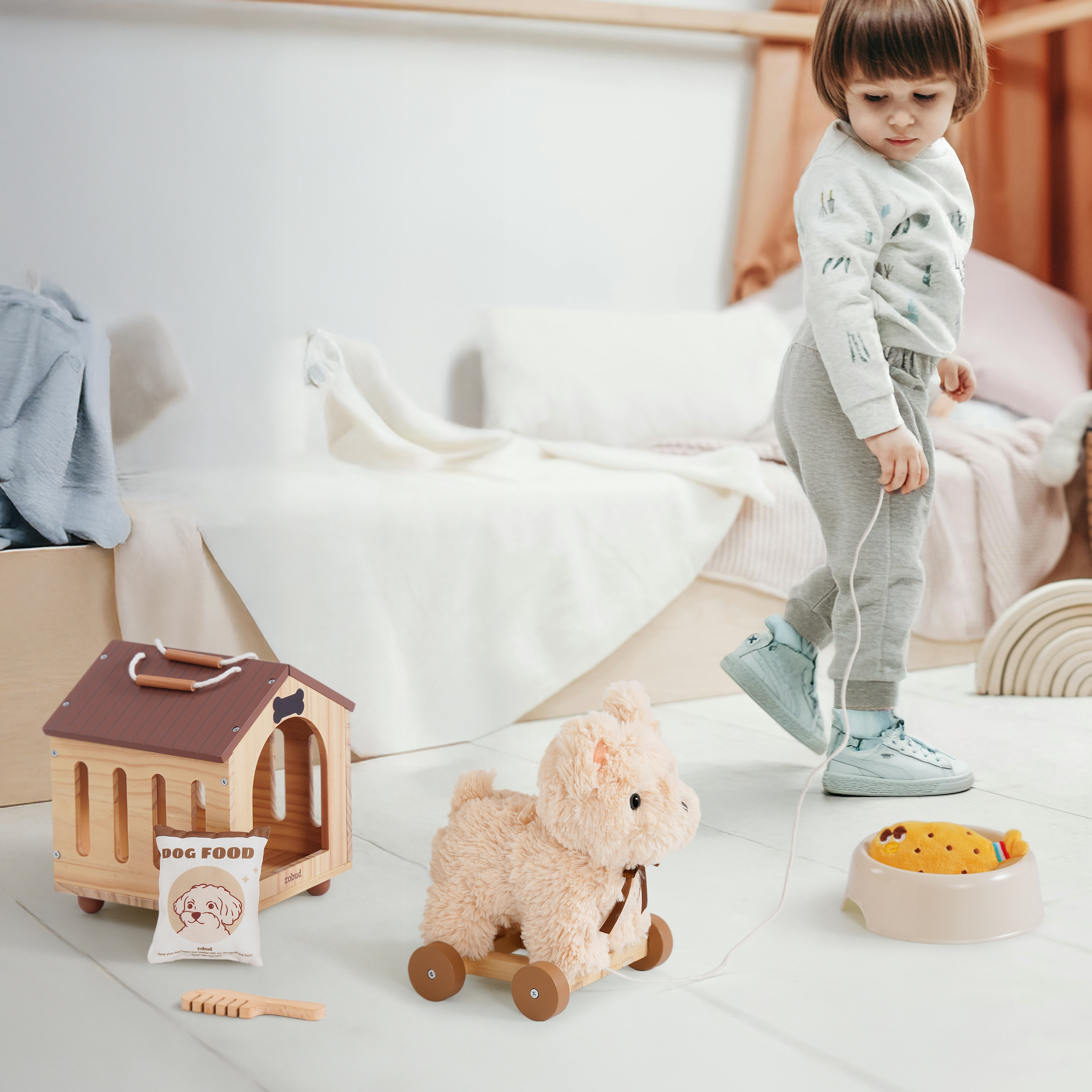 Robud Pull Dog Toy for Toddlers