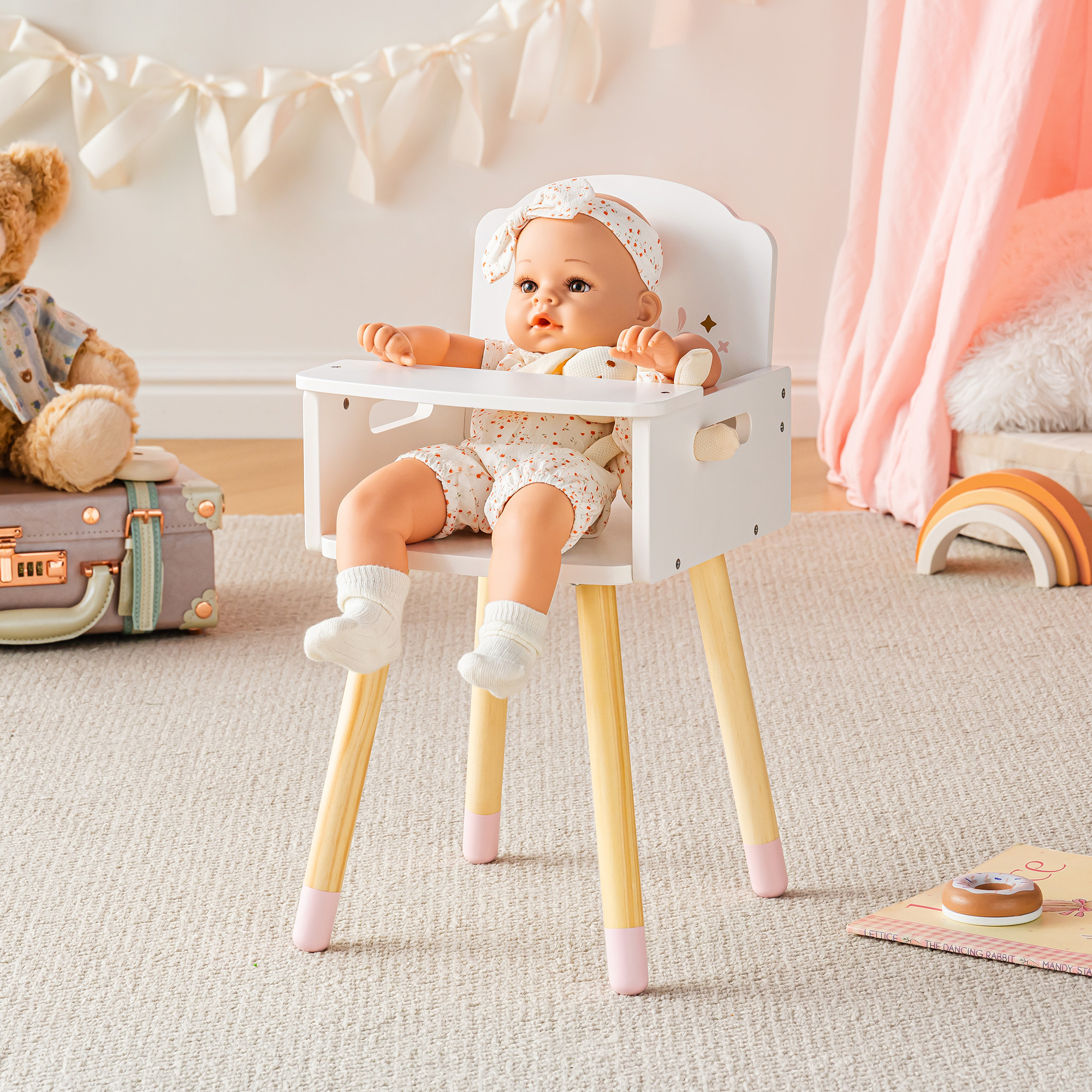ROBUD Baby Doll High Chair with Heart-Shaped