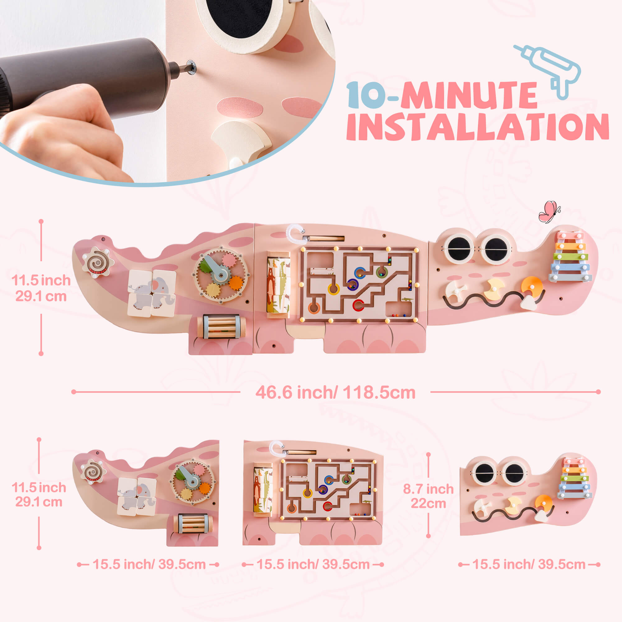 ROBUD Wooden Wall-Mounted Busy Board