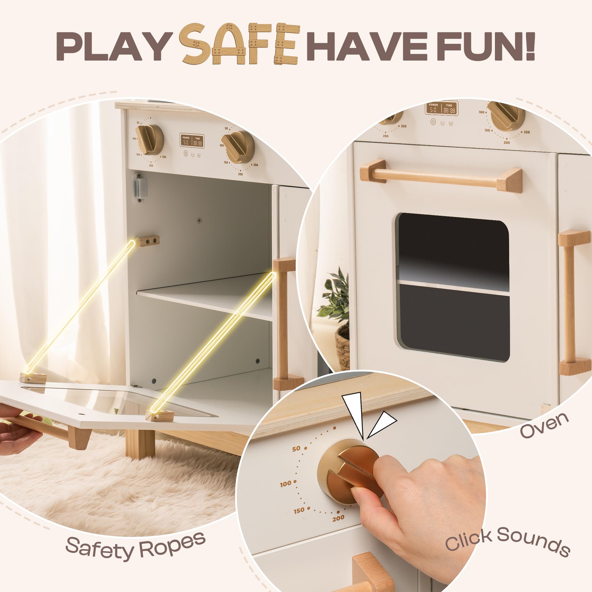 ROBUD Wooden Kids Play Kitchen - Montessori