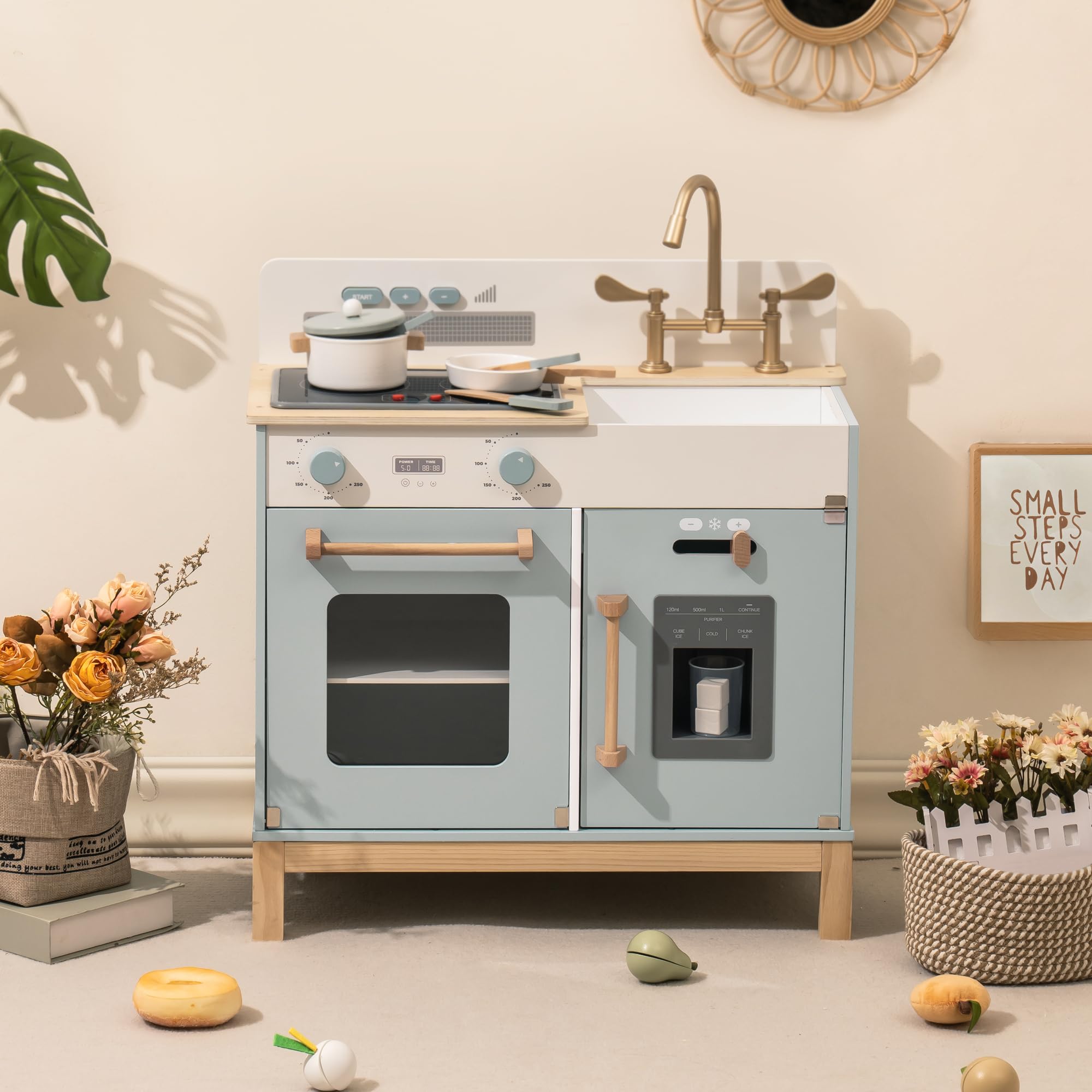 ROBUD Wooden Kids Play Kitchen - Montessori