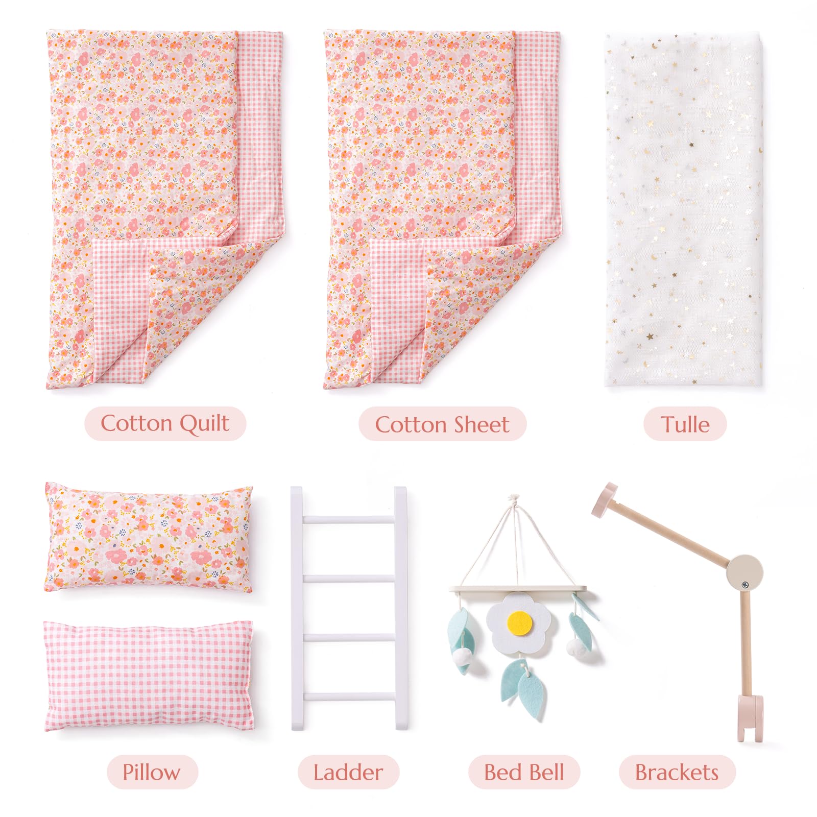 ROBUD Baby Doll Crib - Pink