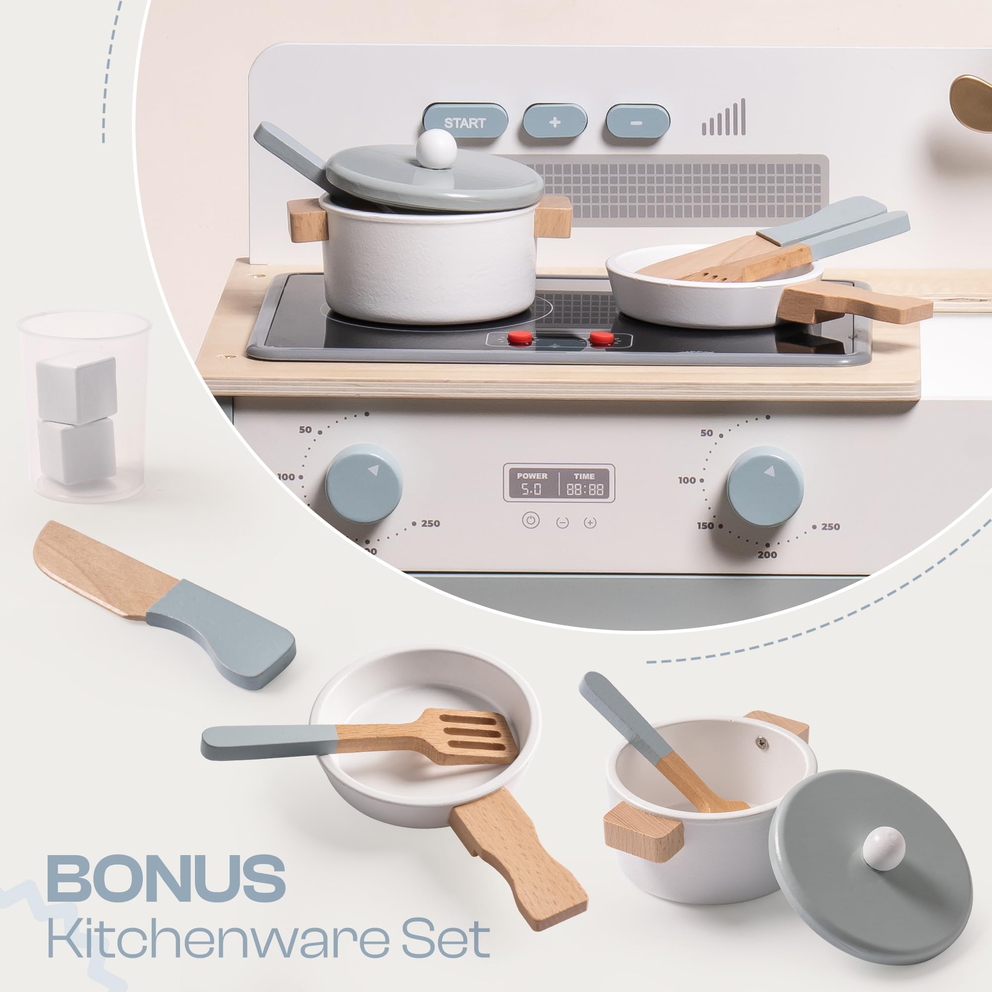 ROBUD Wooden Kids Play Kitchen - Montessori