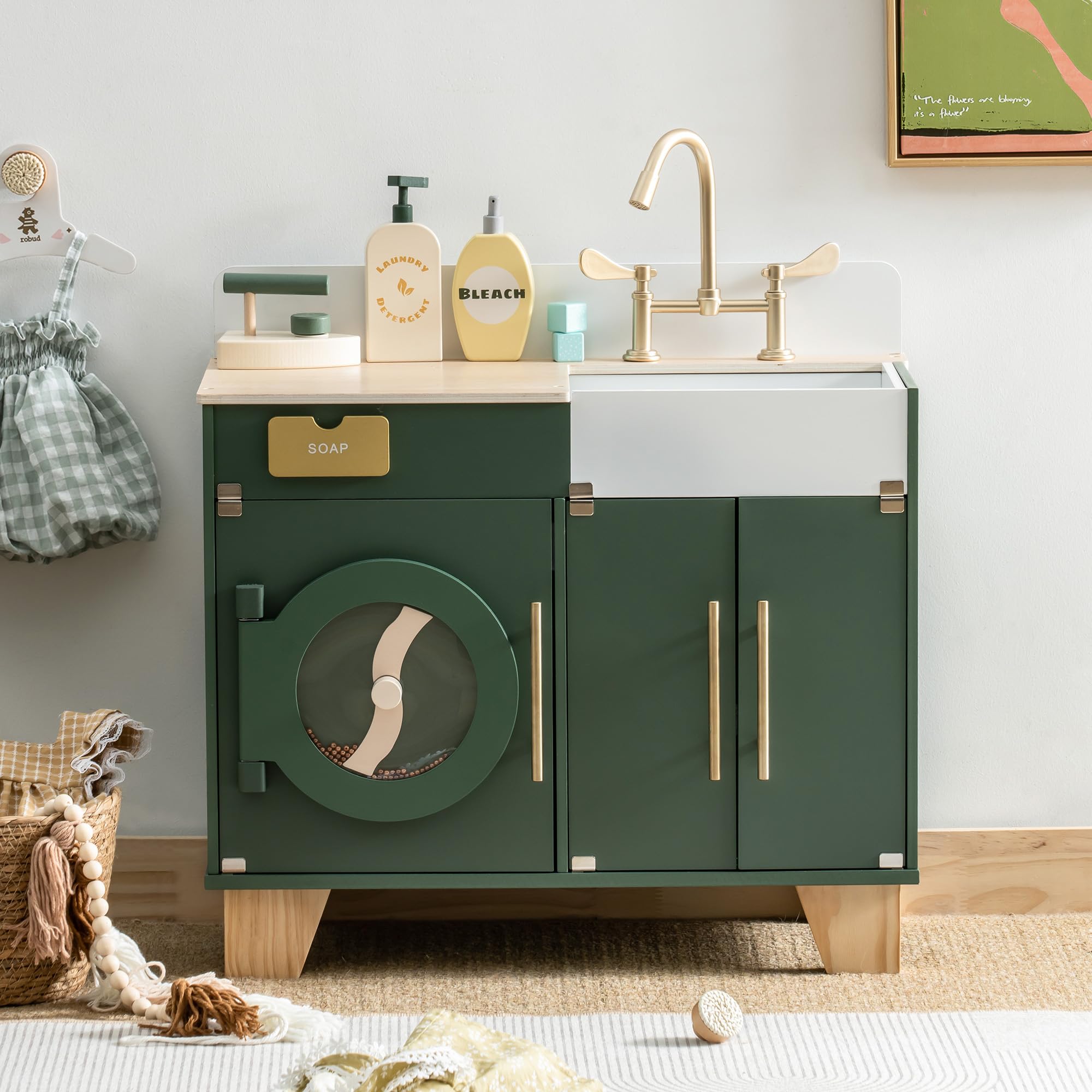 ROBUD Wooden Kids Kitchen Playset Series -  Vintage Green