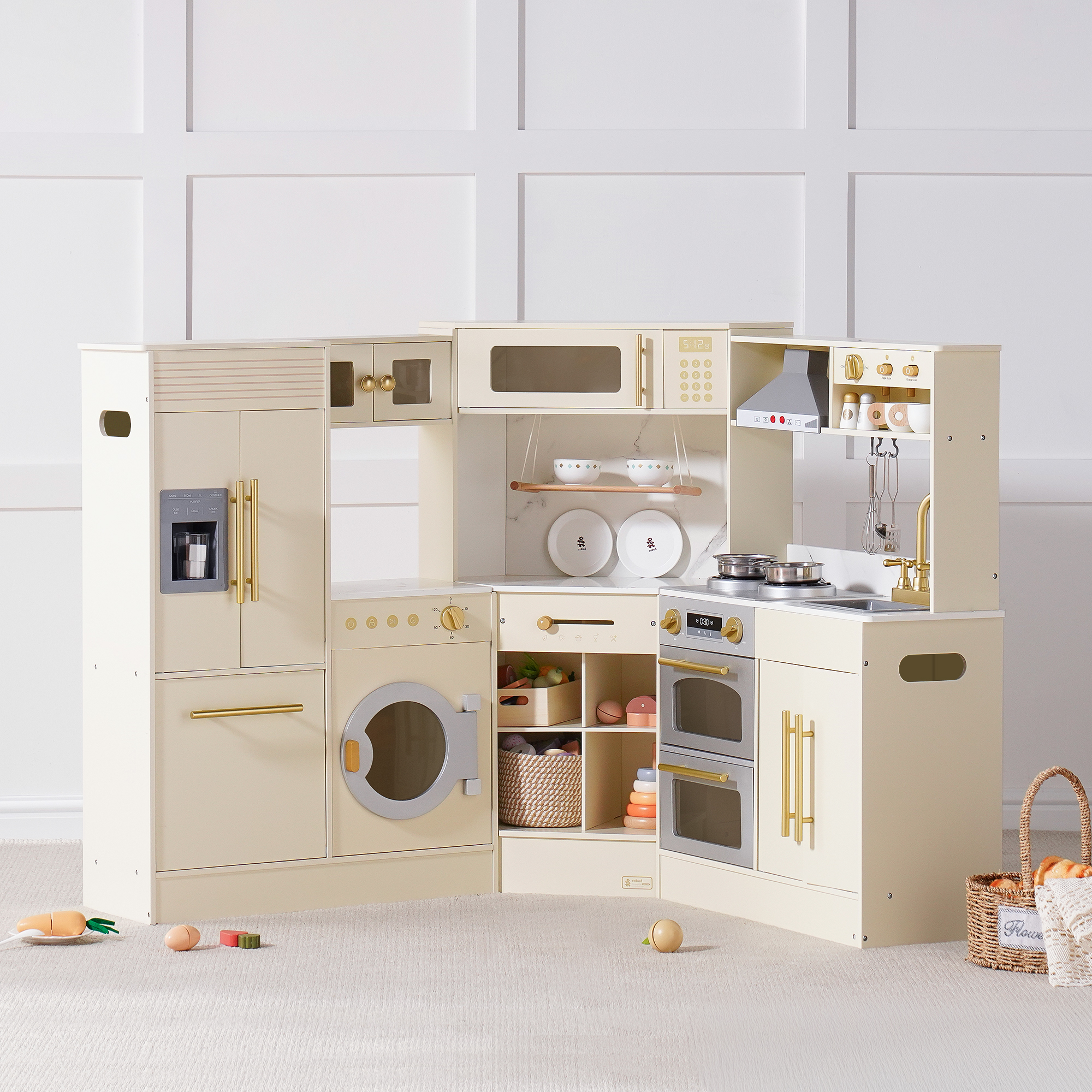 ROBUD Wooden Light Luxury Corner Kitchen