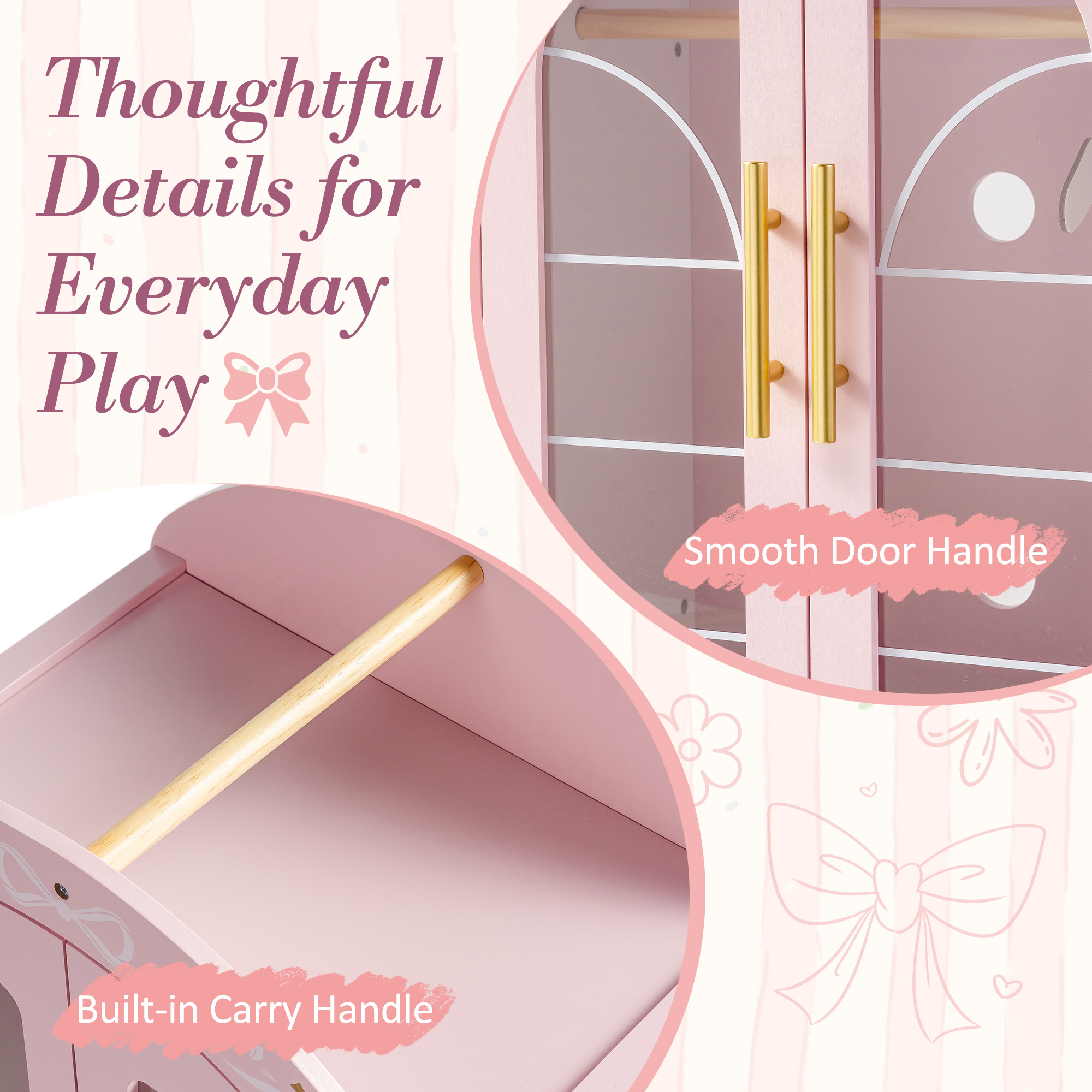 ROBUD Wooden Doll Furniture - Wardrobe