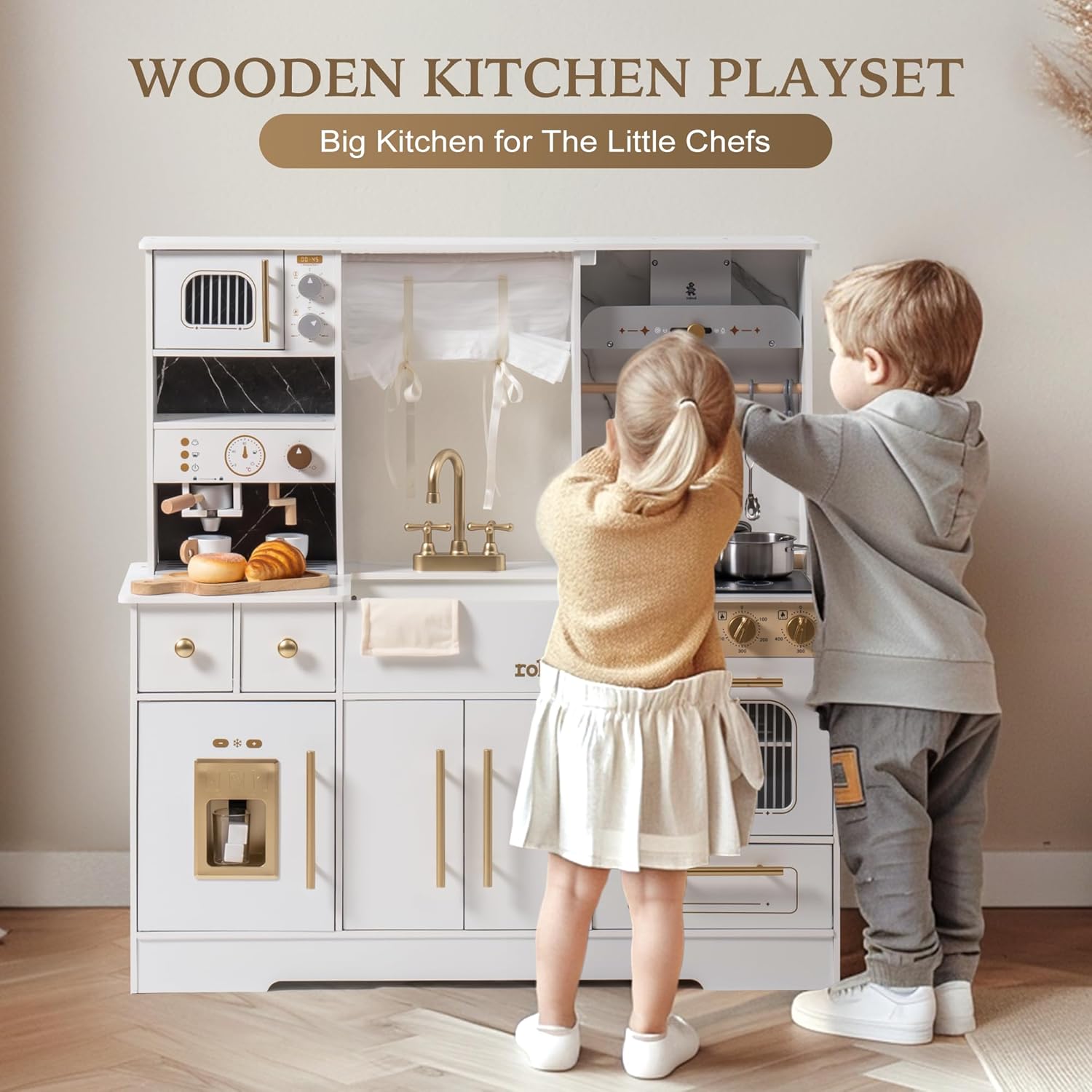 Modern Play Kitchen for Kids White