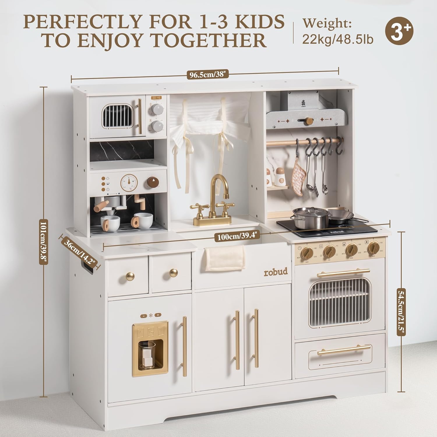 Modern Play Kitchen for Kids White