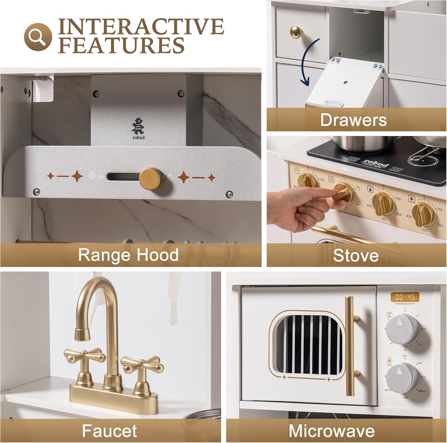 Modern Play Kitchen for Kids White