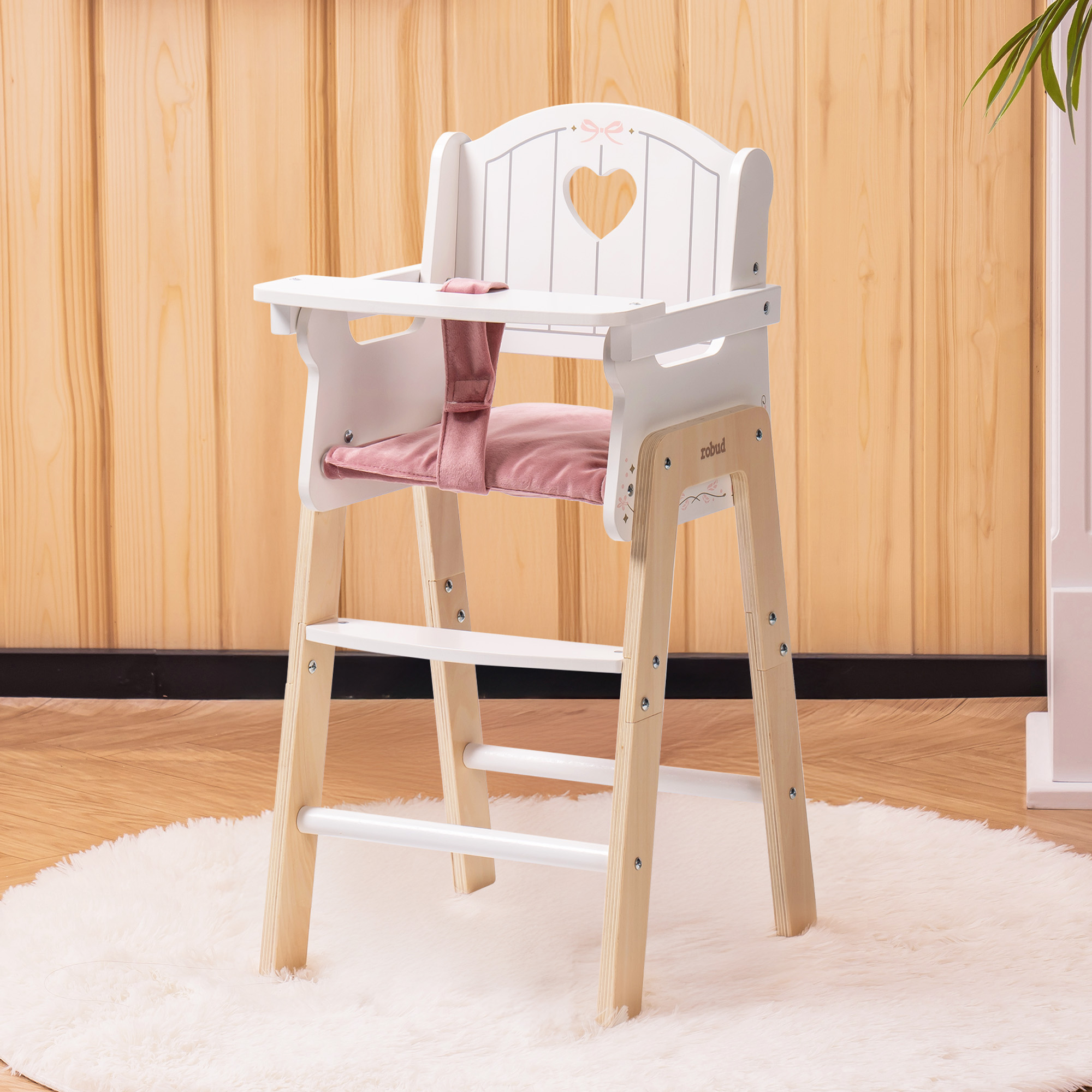ROBUD Wooden Play High Chair - White