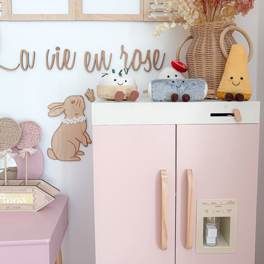 ROBUD Wooden Pink Refrigerator