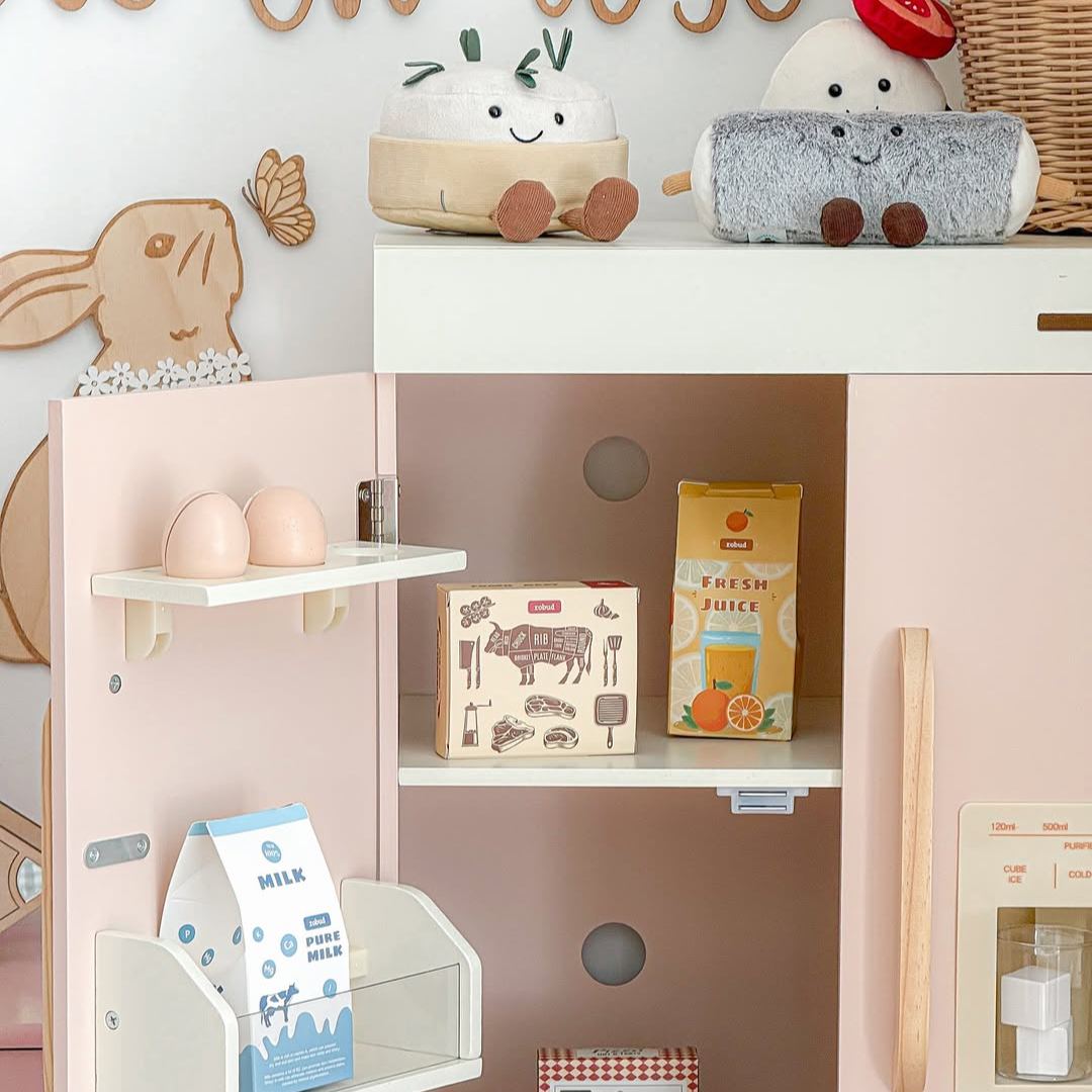 ROBUD Wooden Pink Refrigerator