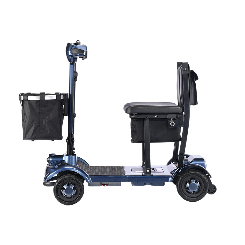 Foldscoot X-17 Folding Mobility Scooter for Seniors, 4-Wheel Lightweight Electric Scooter, 7.5 Mile Range, 265 LBS Capacity, Blue