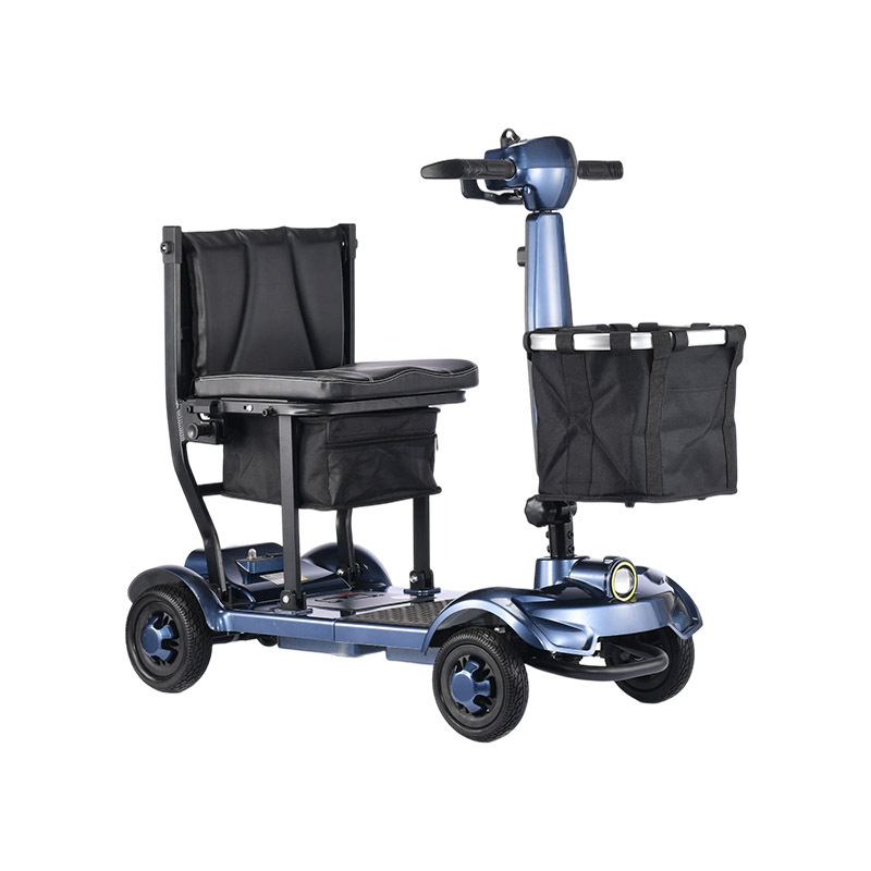 Foldscoot X-17 Folding Mobility Scooter for Seniors, 4-Wheel Lightweight Electric Scooter, 7.5 Mile Range, 265 LBS Capacity, Blue