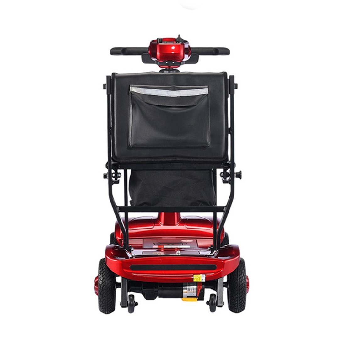 Foldscoot X-18 Compact Folding 4-Wheel Mobility Scooter, Red Lightweight Electric Scooter for Seniors & Adults, 7.5 Mile Range, 265 LBS Weight Capacity