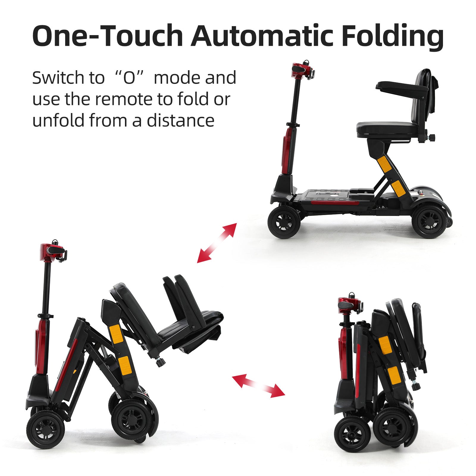 FOLDSCOOT MS02-F Ultra Automatic Folding Mobility Scooter for Seniors – 15-Mile Range | 330 lbs Capacity | Airline Approved