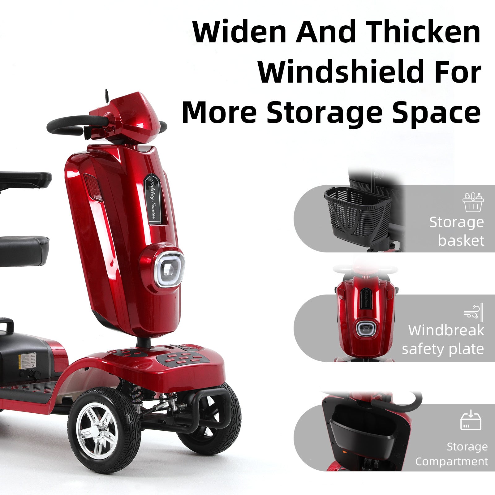 FOLDSCOOT  MS02 Plus Heavy-Duty Mobility Scooter for Seniors – 16/26-Mile Range | 400 lbs Capacity