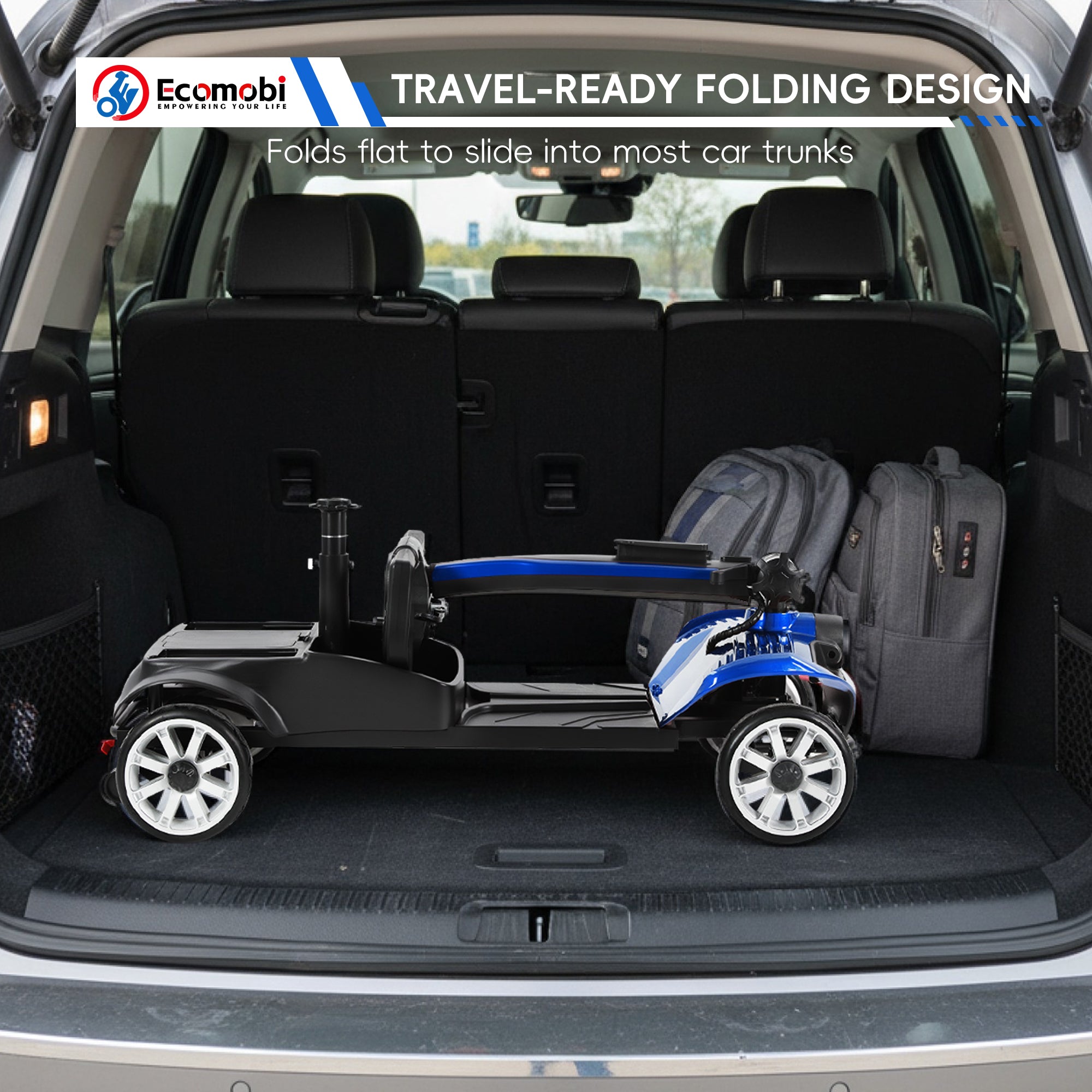 FOLDSCOOT MS01 PRO 4-Wheel Foldable Mobility Scooter for Seniors – 15-Mile Range, 330 lbs Capacity, Lightweight & Travel Friendly