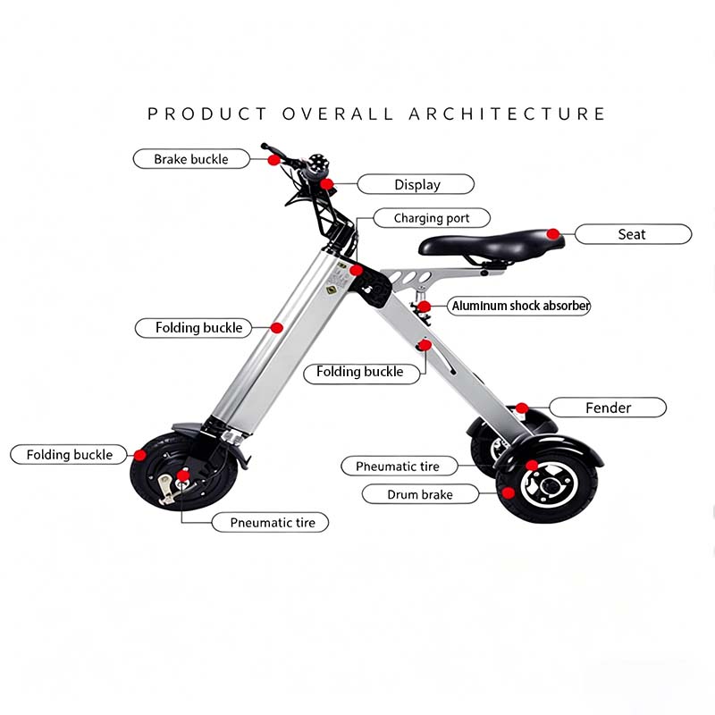 FOLDSCOOT K7S Foldable Electric Scooter for Adults, 250W Brushless Motor, 15-20km/h Max Speed, 25km Long Range, Lightweight 15kg Portable Mobility Scooter, 120kg Load, Foldable for Car Trunk, Silver Gray