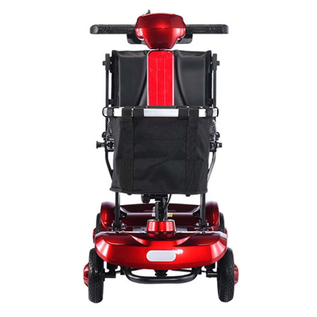 Foldscoot X-18 Compact Folding 4-Wheel Mobility Scooter, Red Lightweight Electric Scooter for Seniors & Adults, 7.5 Mile Range, 265 LBS Weight Capacity