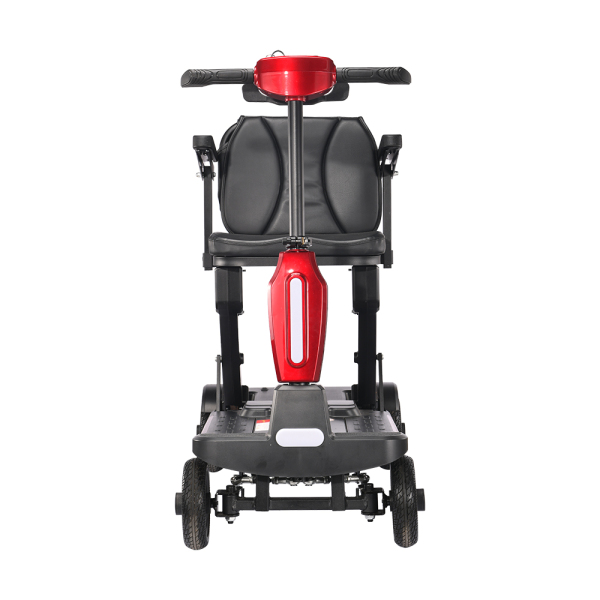 Foldscoot X-13 4-Wheel  Manual  Folding Mobility Scooter, 24V 270W Electric Powered Wheelchair for Seniors & Adults, Lightweight Portable Mobility Scooter with 7.46 Miles Range, 264.55 lbs Weight Capacity, Red