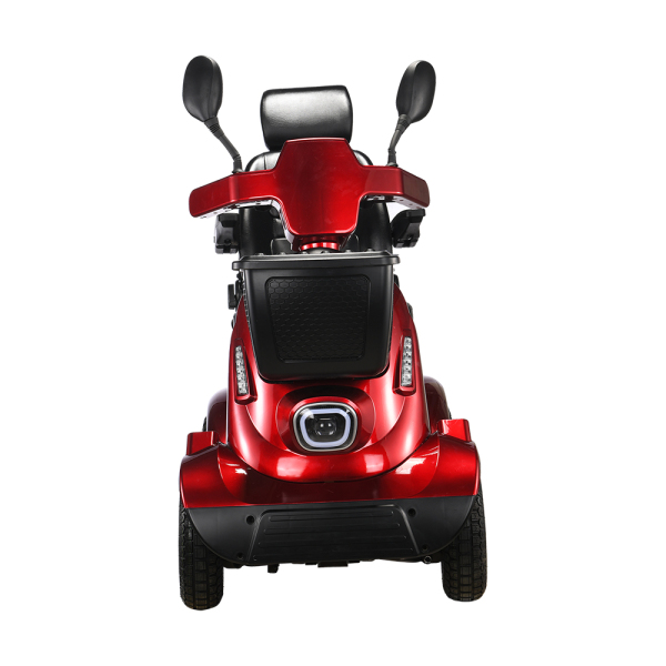 Foldscoot Heavy-Duty 4-Wheel Electric Mobility Scooter for Adults & Seniors, 397 lbs Weight Capacity, 21.8 Mile Long Range, 9.3 mph Max Speed, Non-Foldable Powered Scooter with Large Seat & Basket, Red