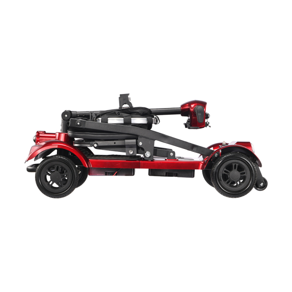 Foldscoot Compact Folding Mobility Scooter – Red (Model: X-17) Lightweight 4-Wheel Electric Scooter for Seniors & Adults | Foldable, 7.5 Miles Range, 265 LBS Weight Capacity