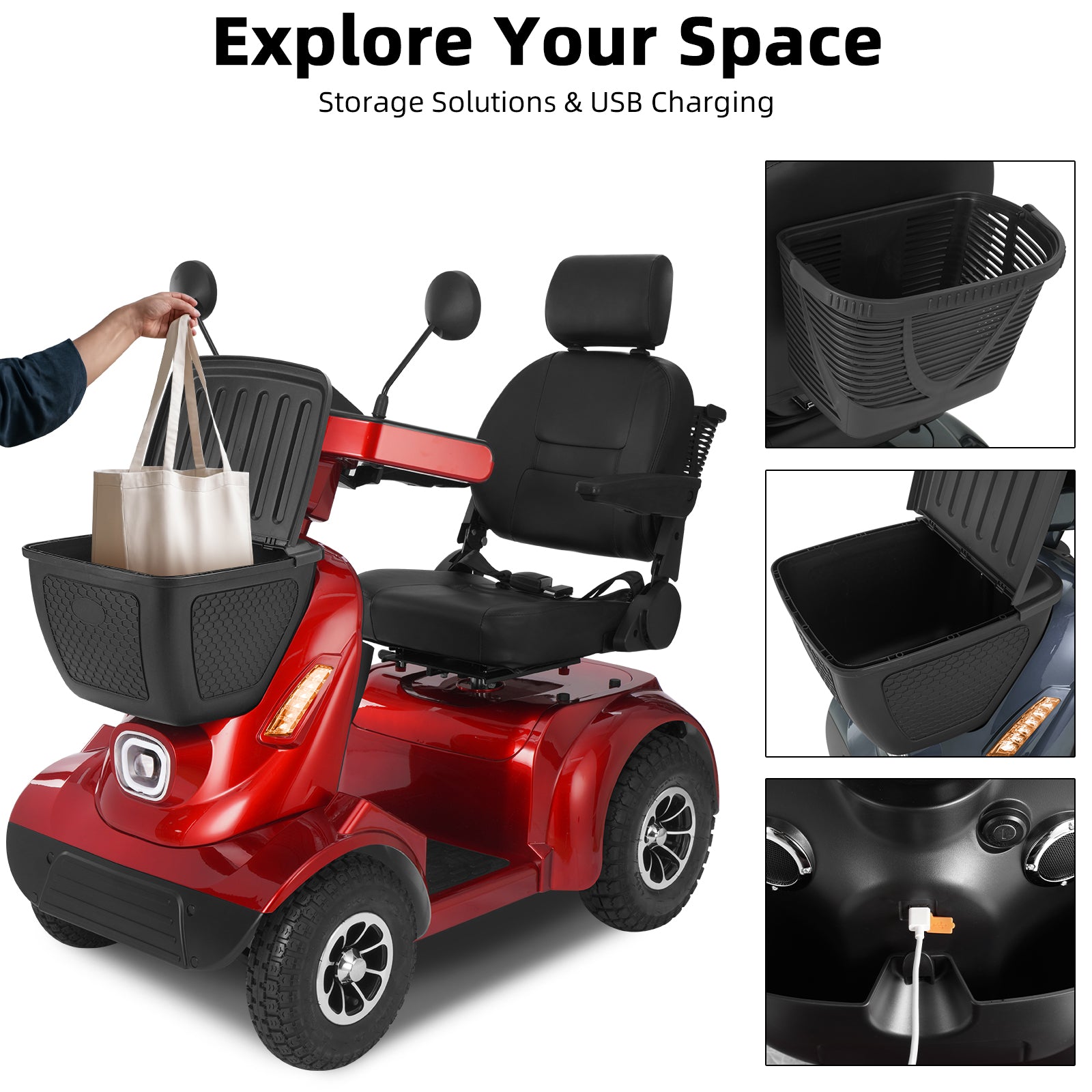 FOLDSCOOT  MS02 MAX Heavy-Duty Mobility Scooter for Seniors – 32-Mile Range | 500 lbs Capacity