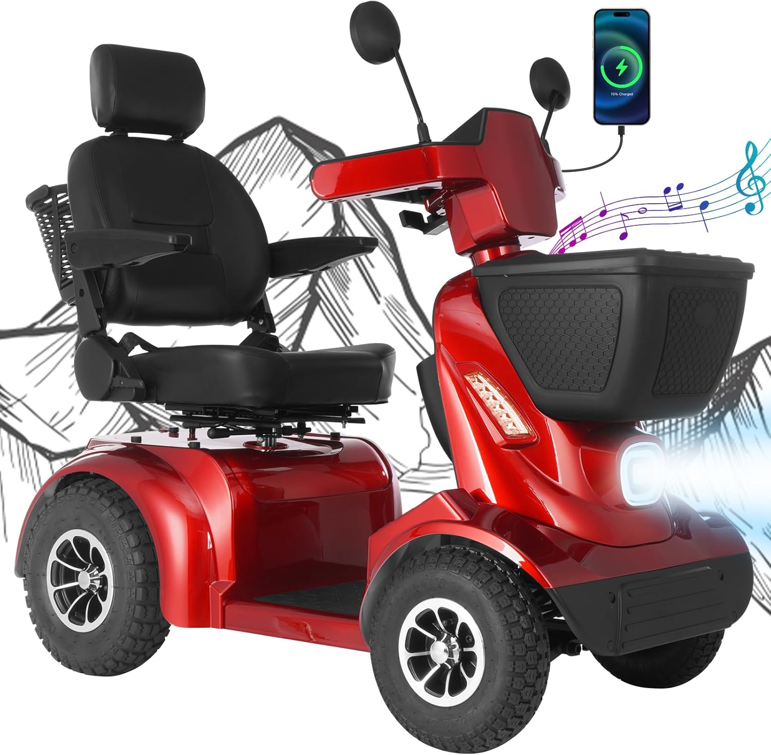 FOLDSCOOT  MS02 MAX Heavy-Duty Mobility Scooter for Seniors – 32-Mile Range | 500 lbs Capacity